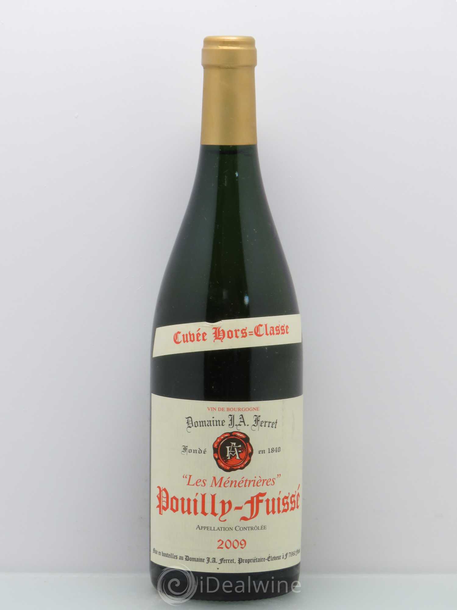 Pouilly-Fuissé 1er Cru Hors Classe Les Ménétrières J.A. Ferret (Domaine) 2009 - Lot de 1 bouteille - 0