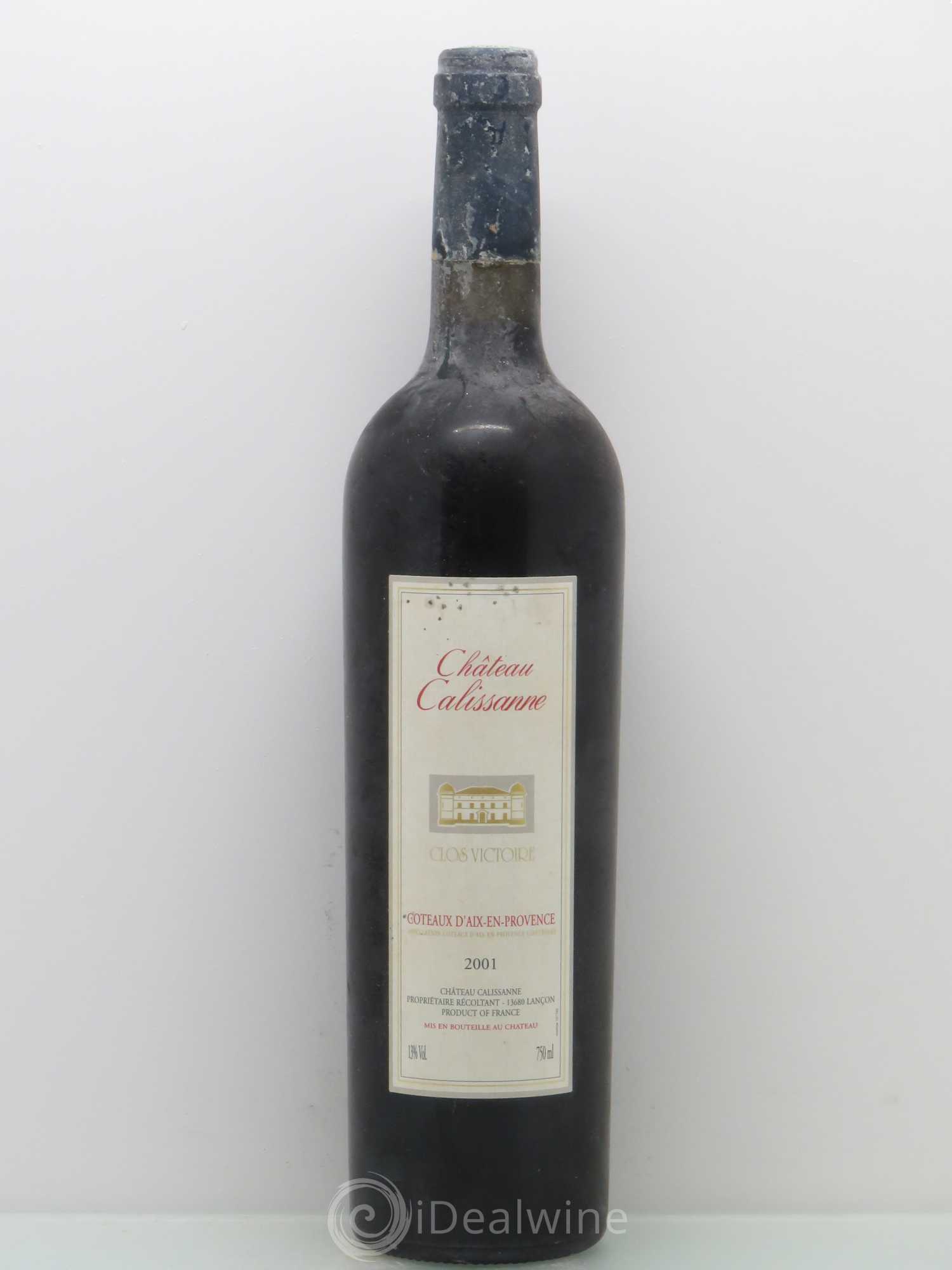 Coteaux d'Aix-en-Provence Clos Victoire Château Calissanne 2001 - Posten von 1 Flasche - 0