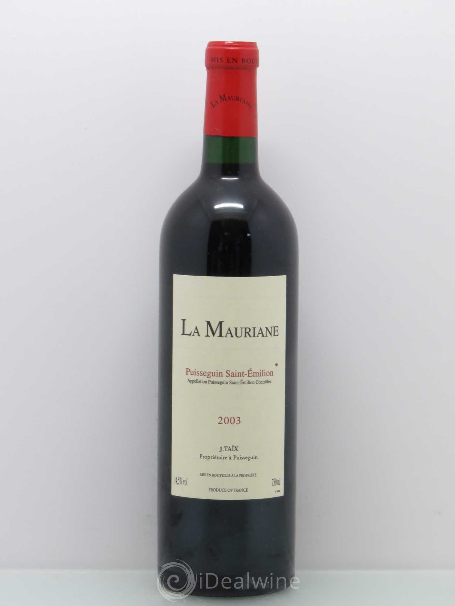 La Mauriane 2003 - Lot de 1 bouteille - 0
