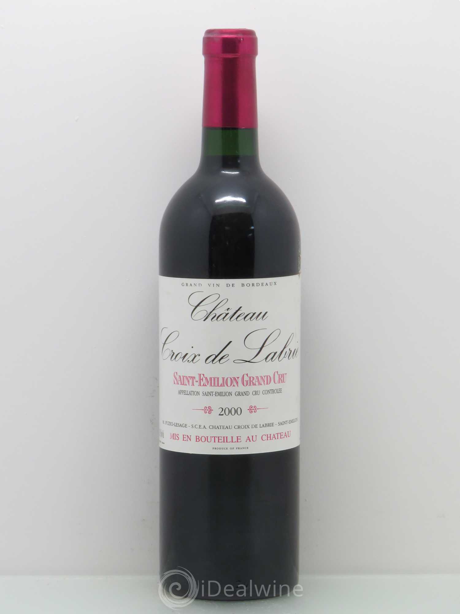 Château Croix de Labrie Grand Cru Classé 2000 - Lot de 1 bouteille - 0