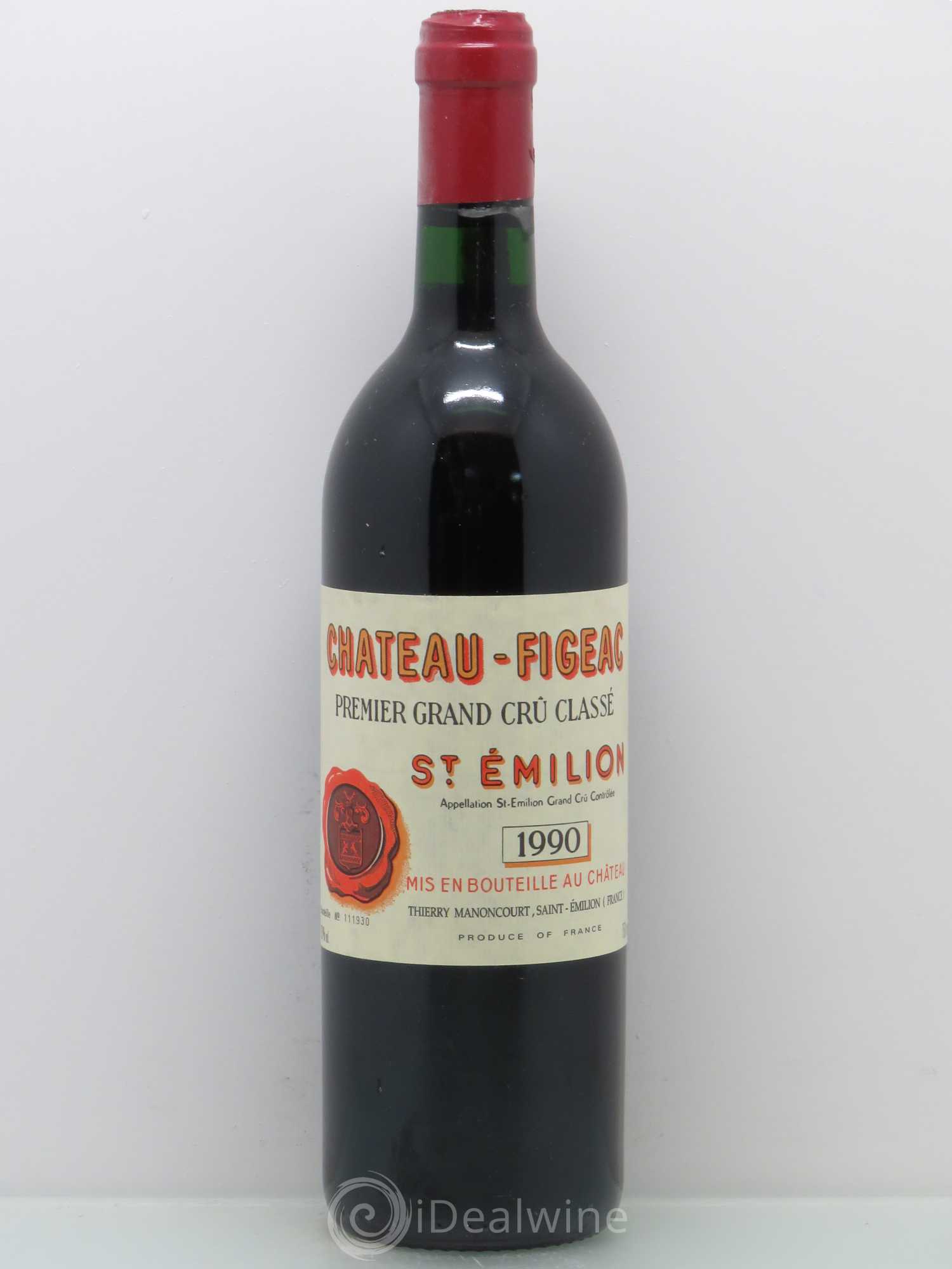Château Figeac 1er Grand Cru Classé A 1990 - Lot de 1 bouteille - 0
