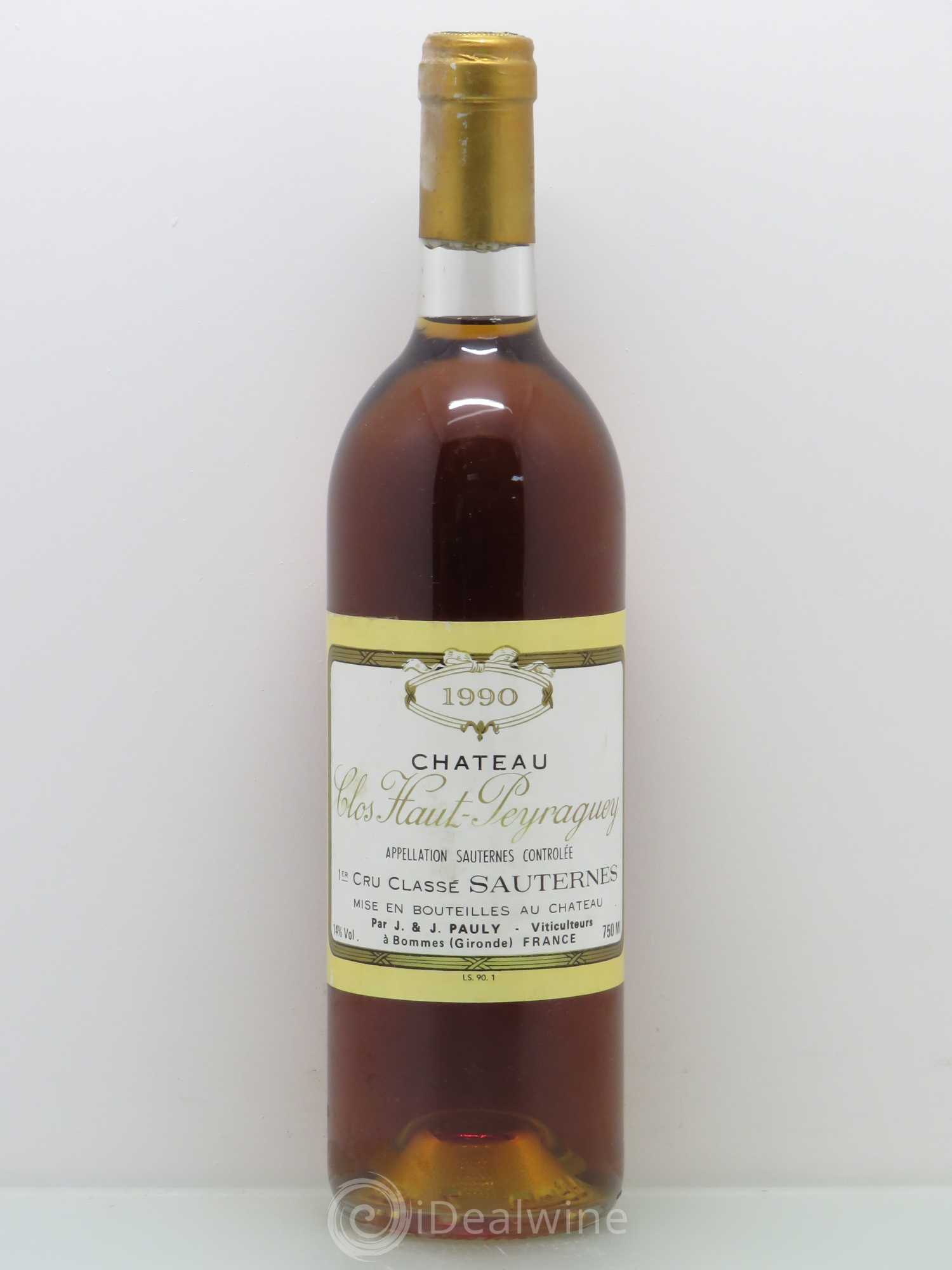 Clos Haut-Peyraguey 1er Grand Cru Classé 1990 - Lotto di 1 bottiglia - 0