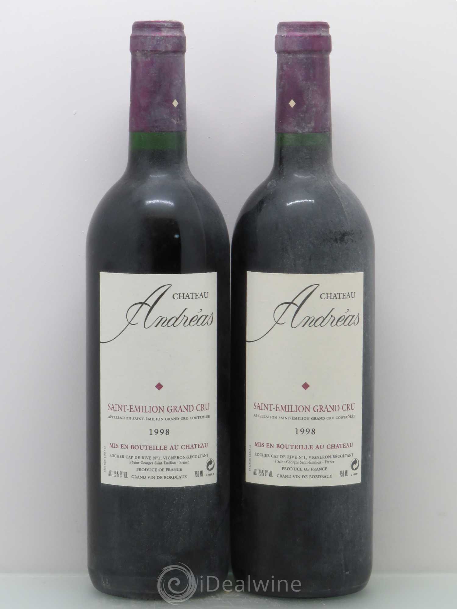 Château Andréas Grand Cru 1998 - Lot de 2 bouteilles - 0