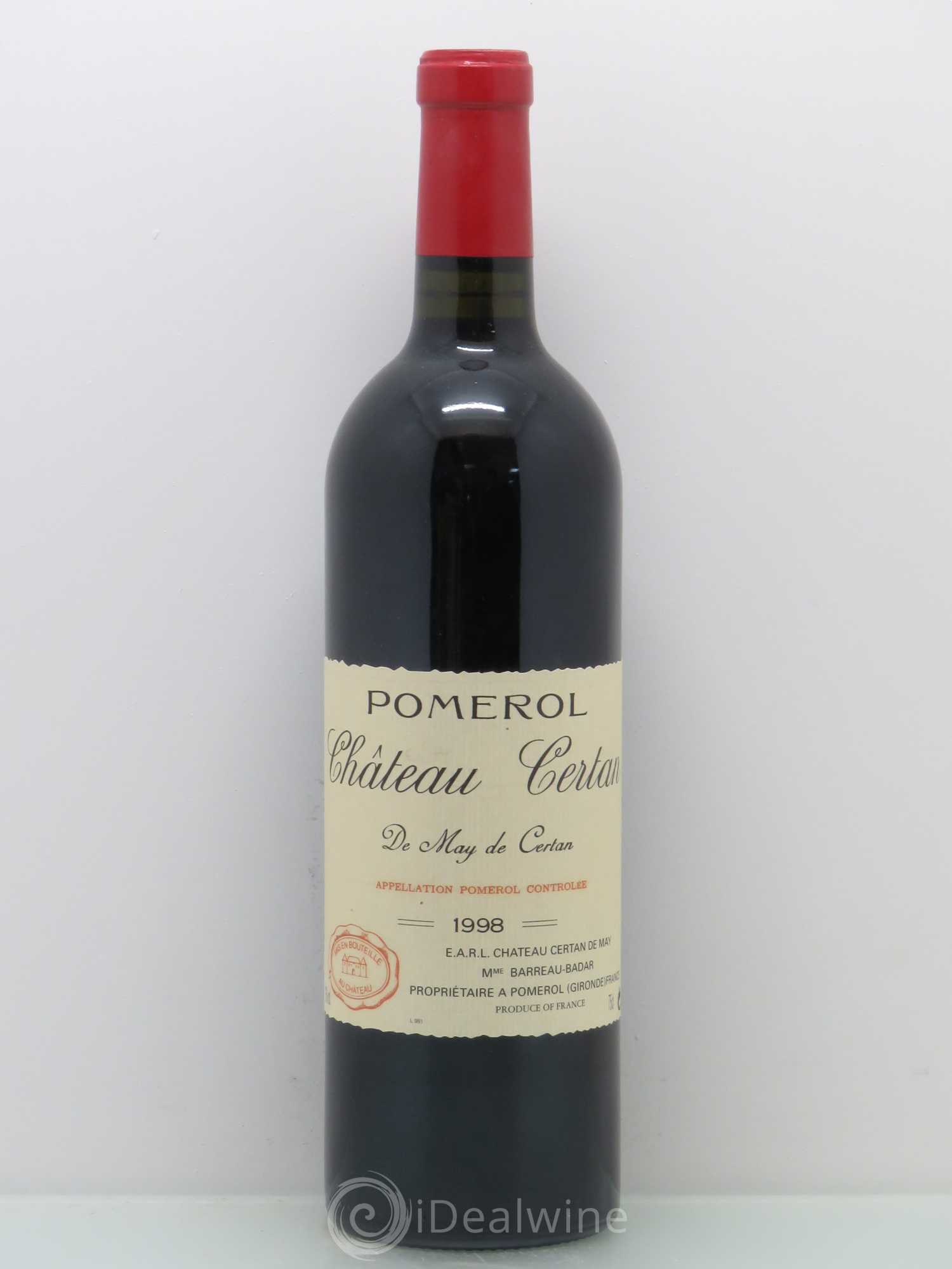 Château Certan de May 1998 - Lot de 1 bouteille - 0