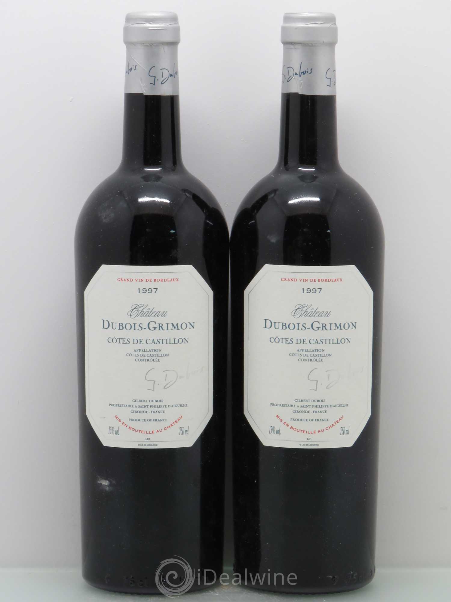 Castillon-Côtes-de-Bordeaux (Côtes-de-Castillon) Château Dubois Grimon 1997 - Posten von 2 Flaschen - 0