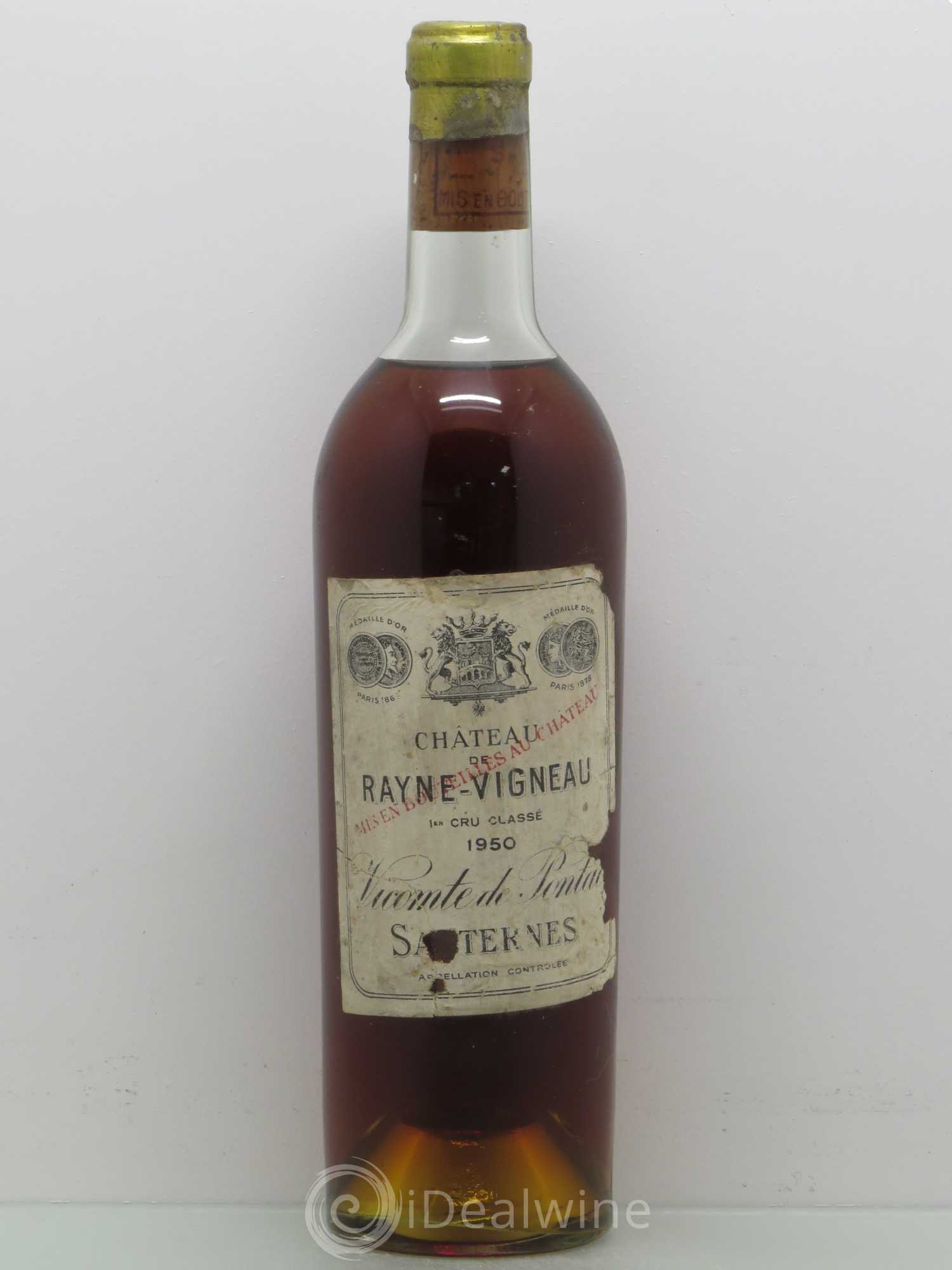 Château de Rayne Vigneau 1er Grand Cru Classé 1950 - Lotto di 1 bottiglia - 0