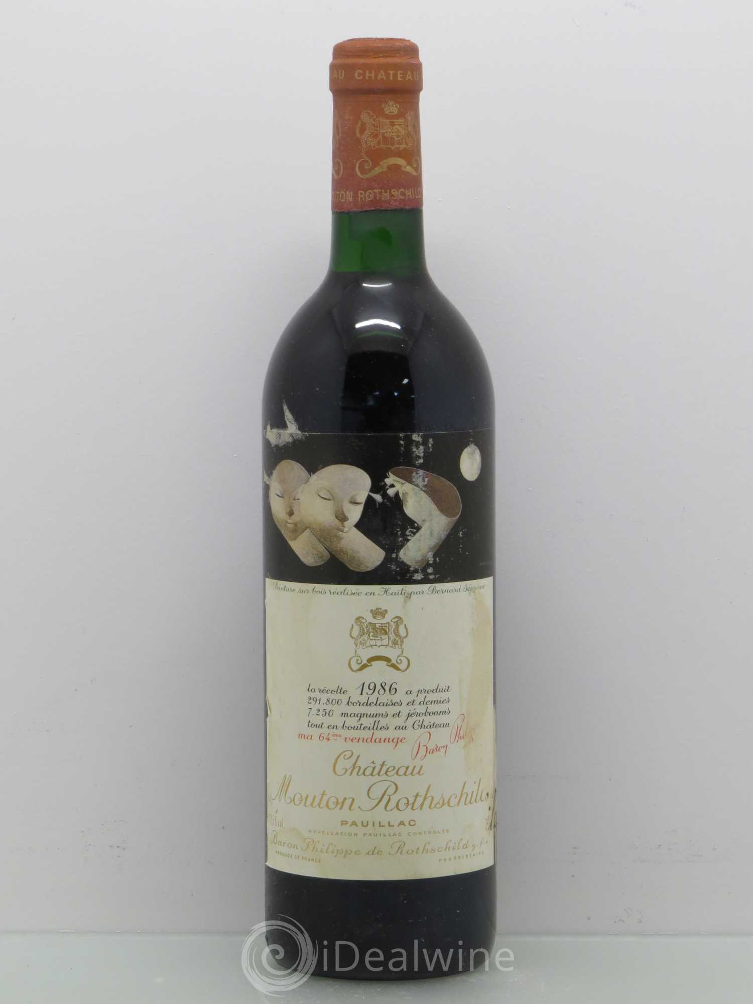 Château Mouton Rothschild 1er Grand Cru Classé 1986 - Lot de 1 bouteille - 0