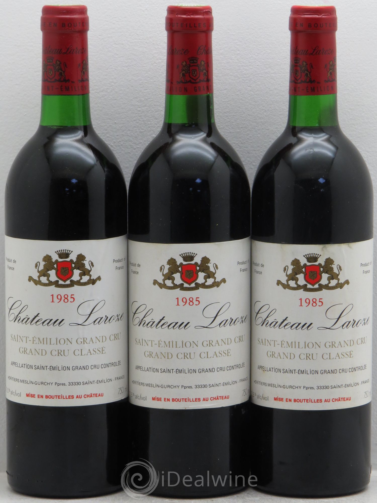 Château Laroze Grand Cru Classé 1985 - Lot de 3 bouteilles - 0