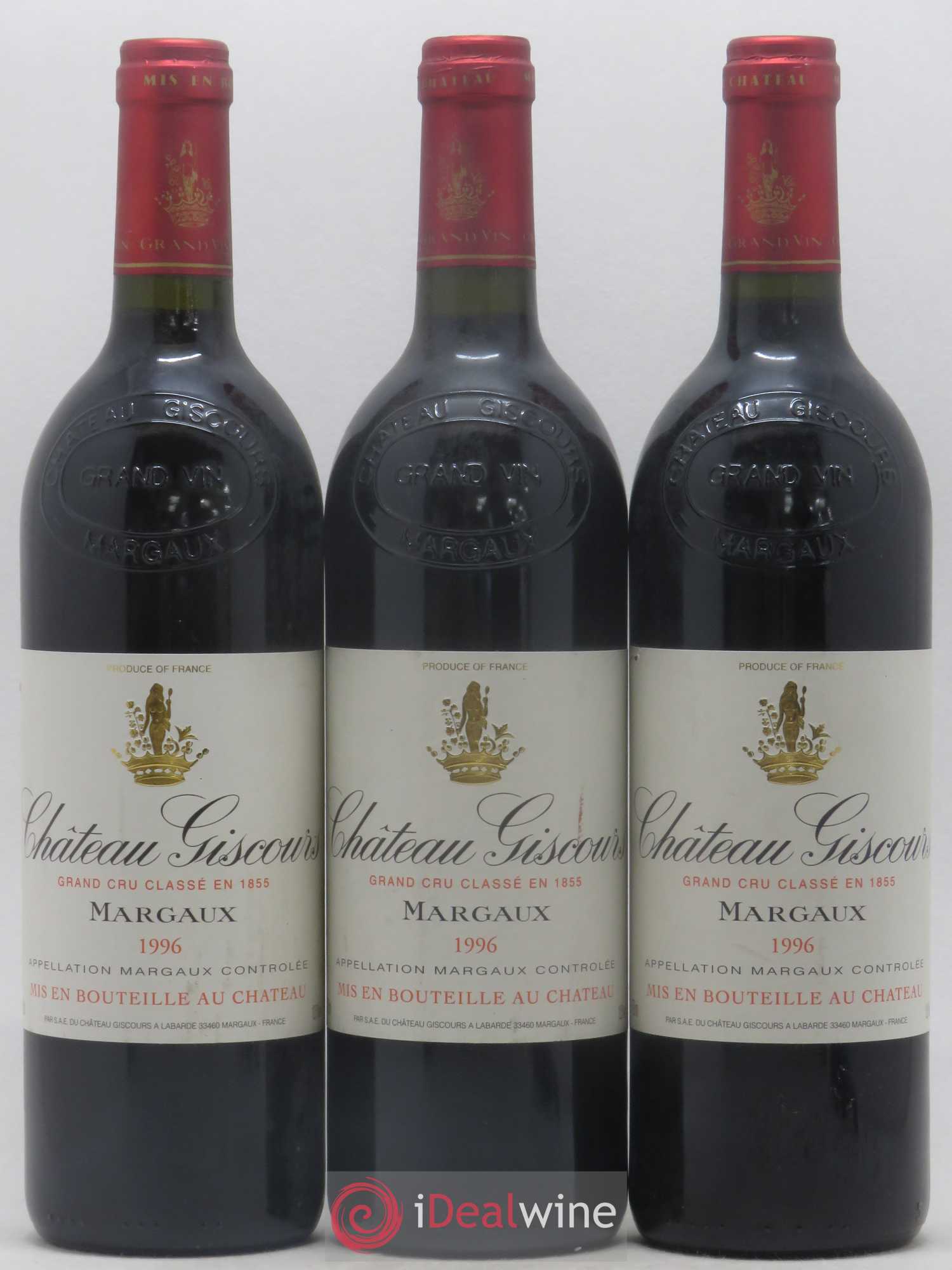 Château Giscours 3ème Grand Cru Classé (sans prix de réserve) 1996 - Lot de 3 bouteilles - 0