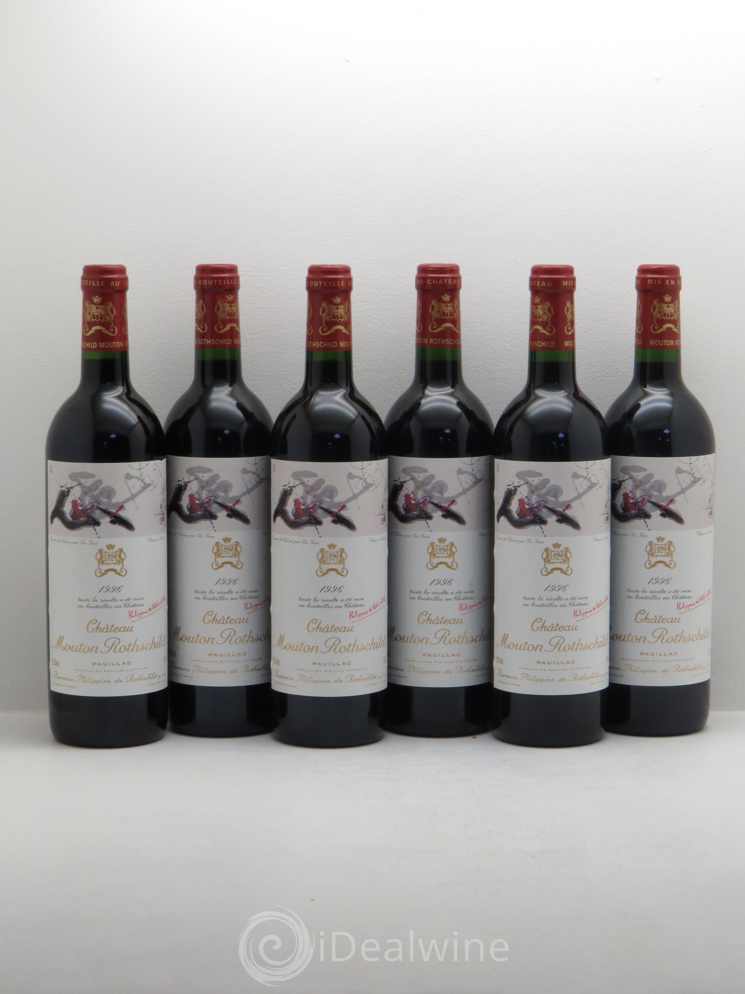 Château Mouton Rothschild 1er Grand Cru Classé 1996 - Lot de 6 bouteilles - 0