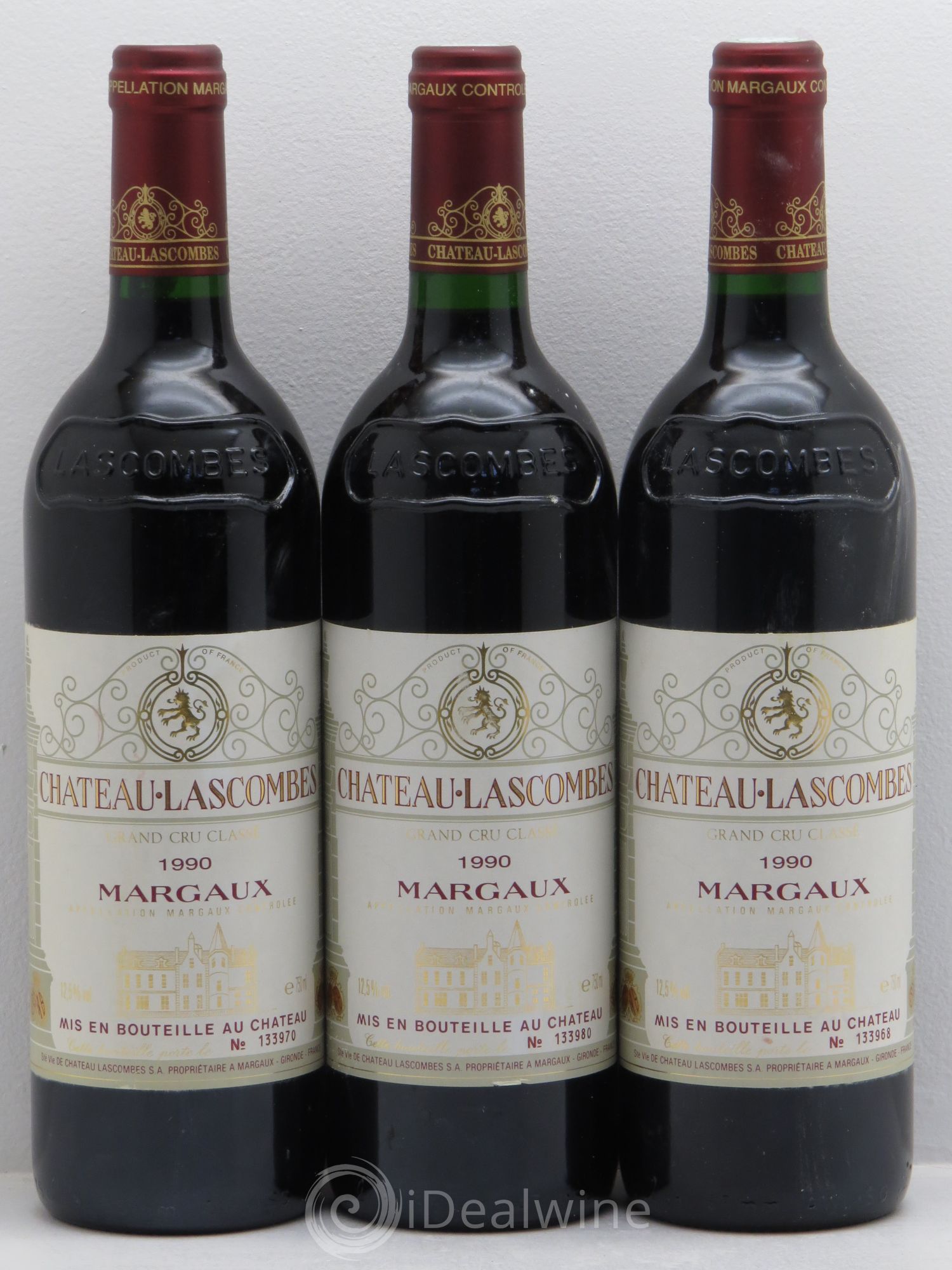 Château Lascombes 2ème Grand Cru Classé 1990 - Lot de 3 bouteilles - 0