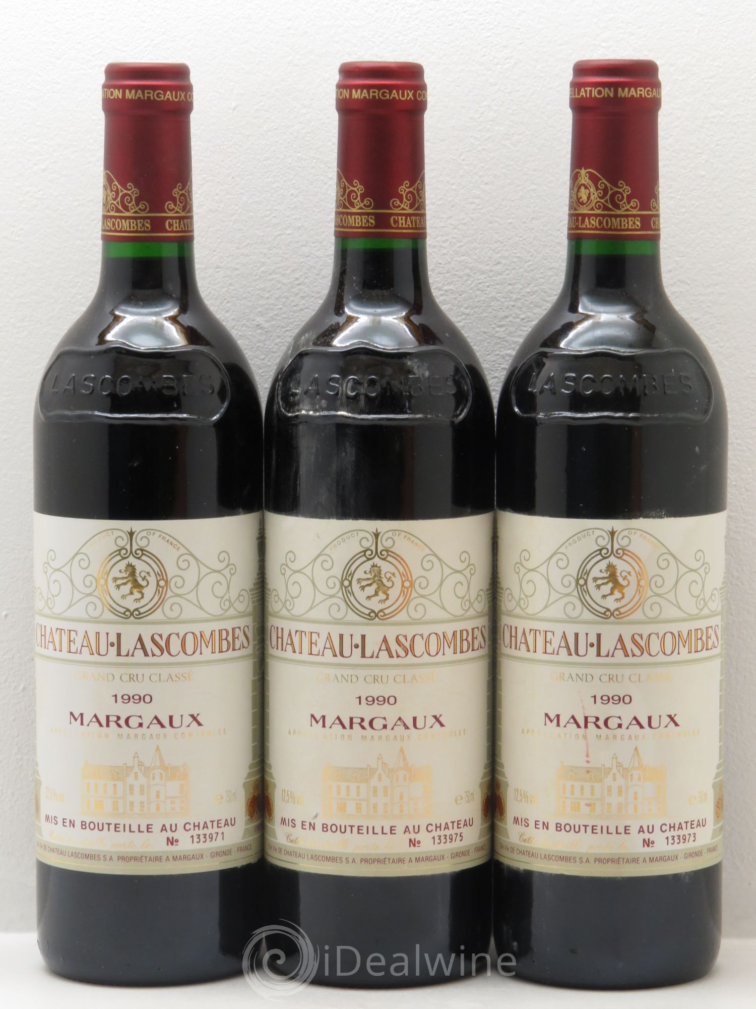 Château Lascombes 2ème Grand Cru Classé 1990 - Lot de 3 bouteilles - 0