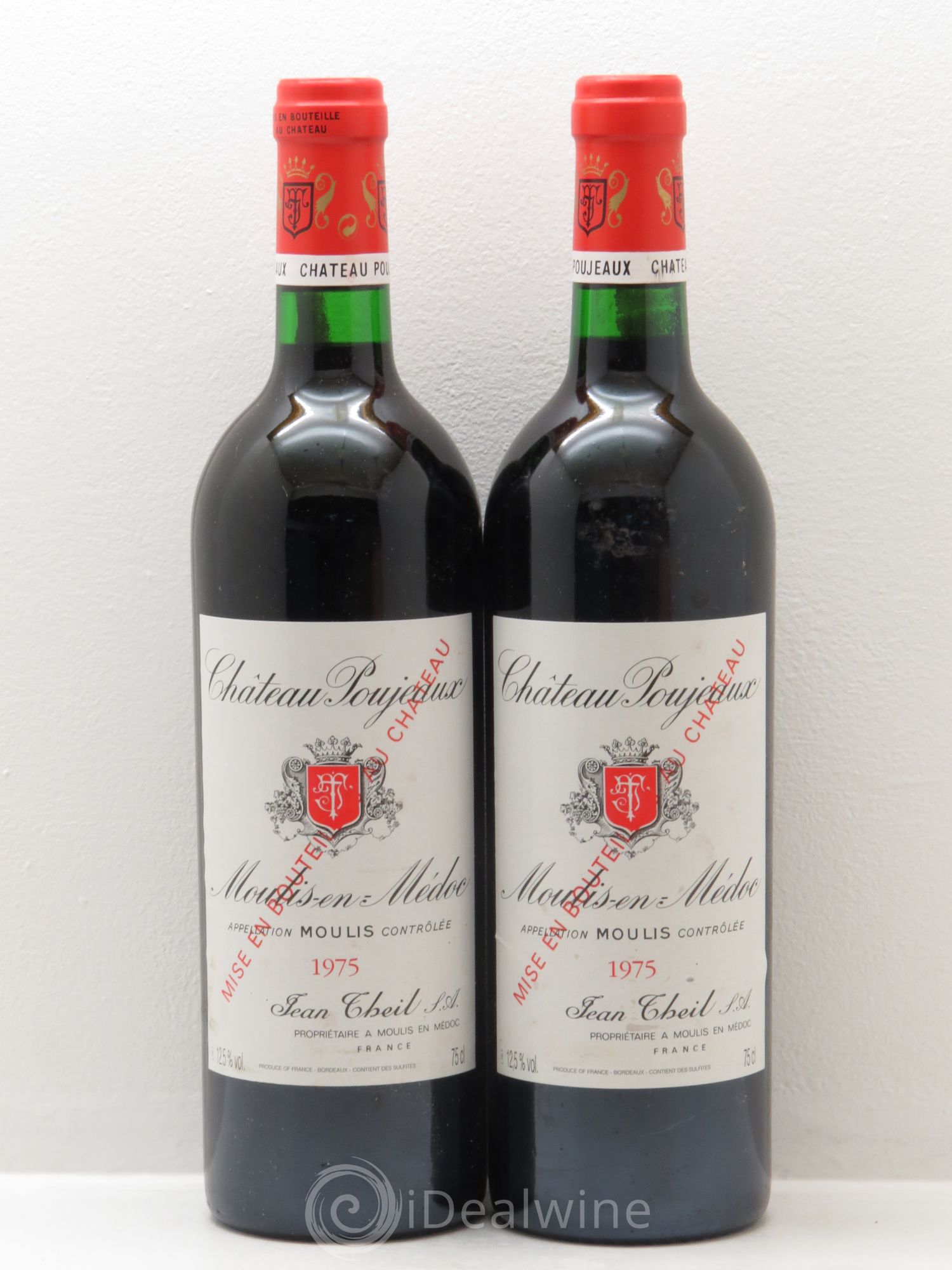 Château Poujeaux 1975 - Lot de 2 bouteilles - 0