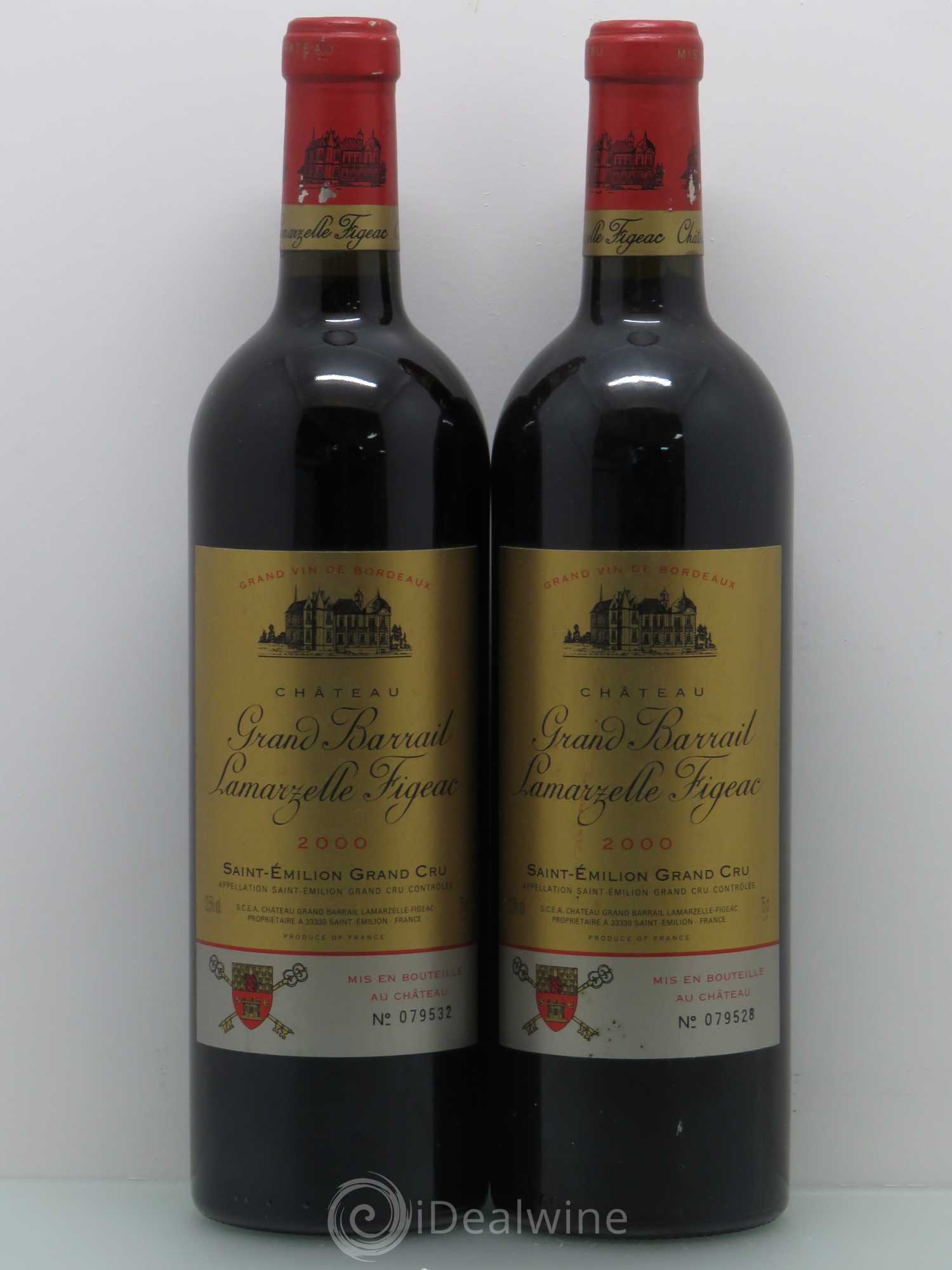 Château Grand Barrail Lamarzelle Figeac Grand Cru Classé 2000 - Lot de 2 bouteilles - 0