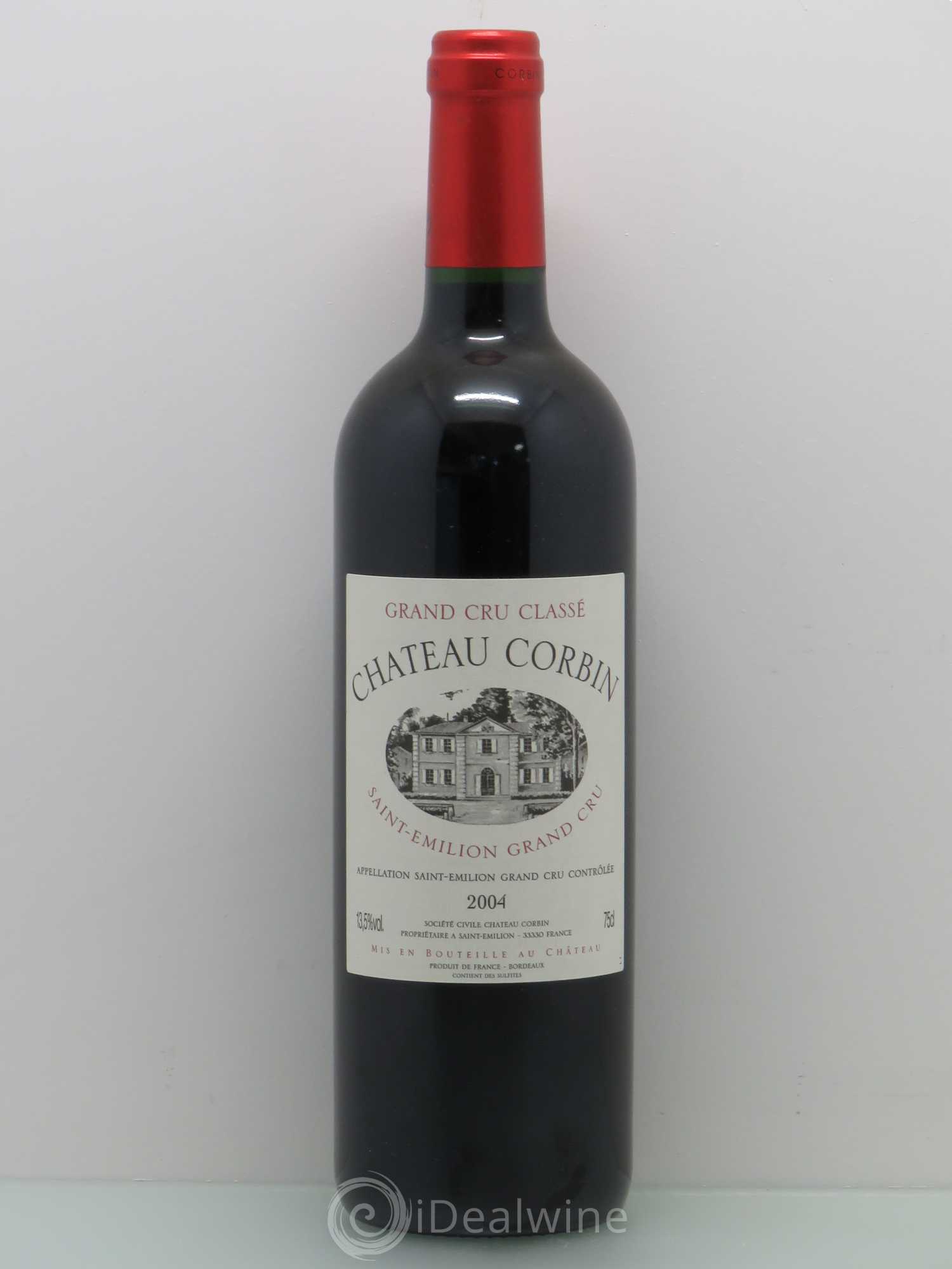 Château Corbin Grand Cru Classé 2004 - Lot de 1 bouteille - 0