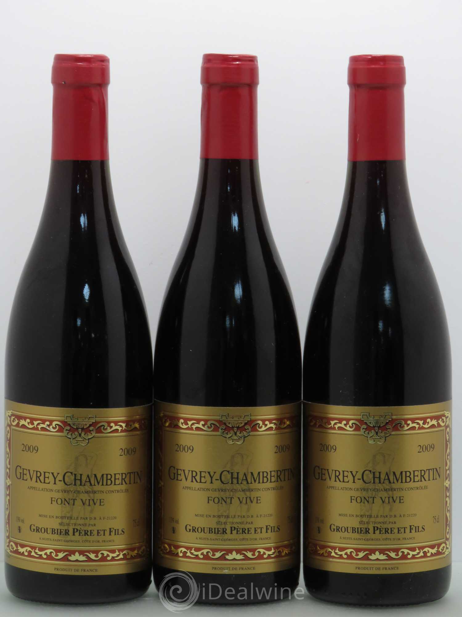 Gevrey-Chambertin Font Vive - Maison Groubier 2009 - Posten von 3 Flaschen - 0
