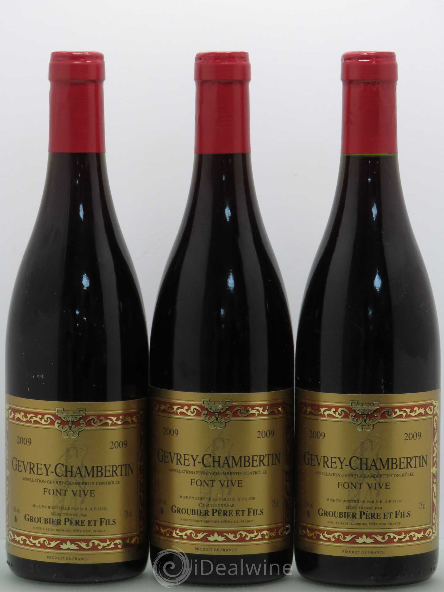 Gevrey-Chambertin Font Vive - Maison Groubier 2009 - Posten von 3 Flaschen - 0