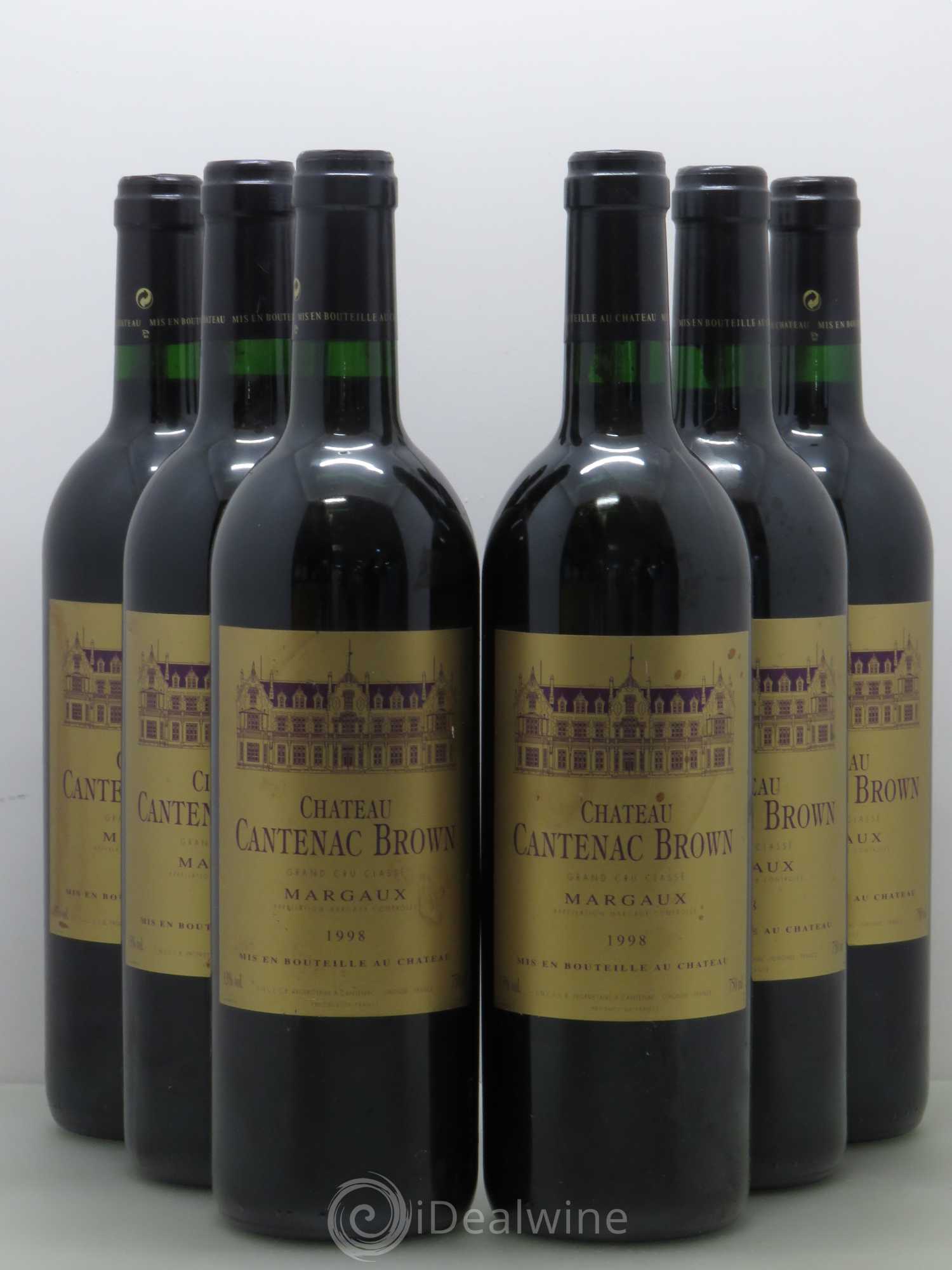 Château Cantenac Brown 3ème Grand Cru Classé 1998 - Lot de 6 bouteilles - 0