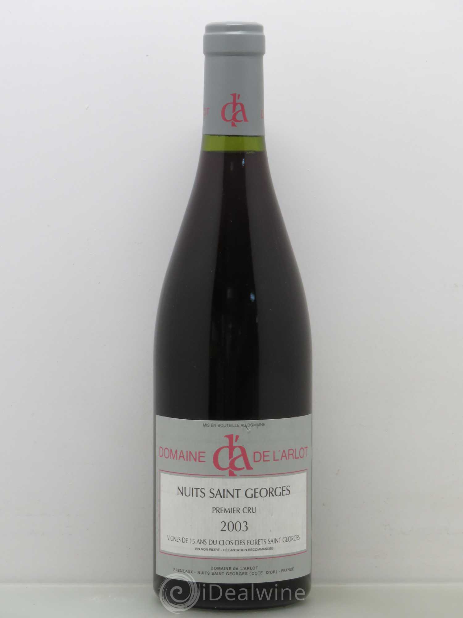 Nuits-Saint-Georges 1er Cru Vigne de 15 ans Domaine de l'Arlot 2003 - Posten von 1 Flasche - 0