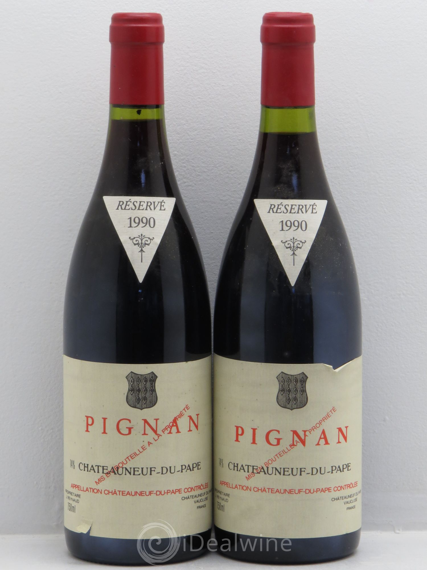 Châteauneuf-du-Pape Pignan Emmanuel Reynaud 1990 - Lot de 2 bouteilles - 0