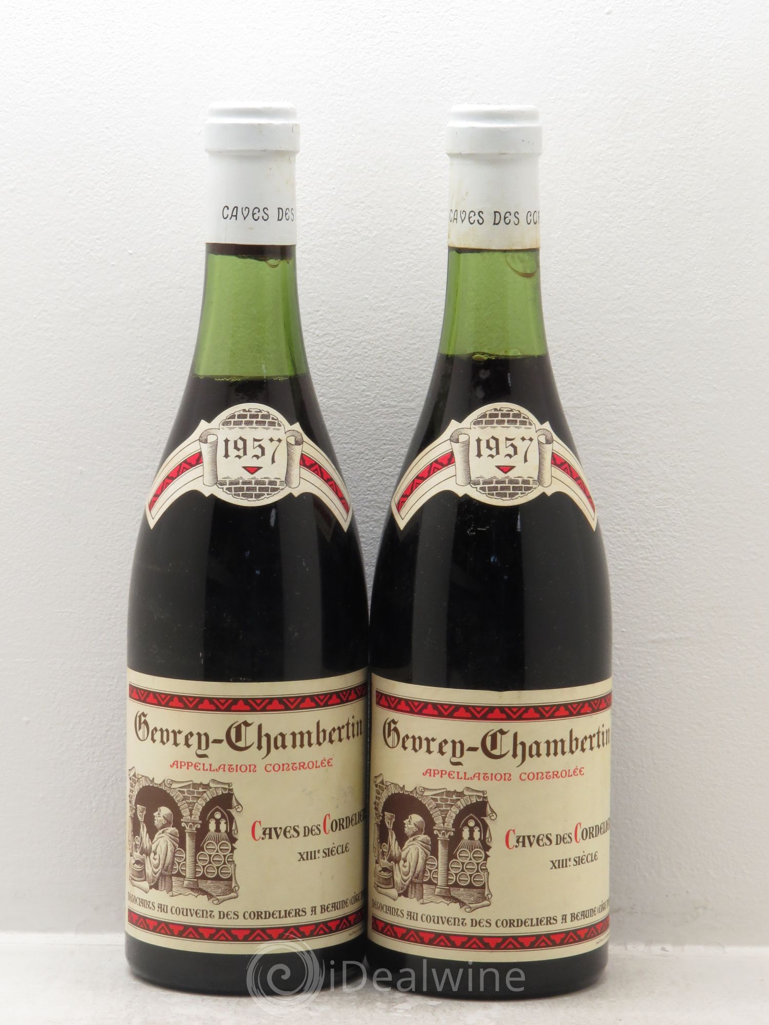 Gevrey-Chambertin caves des cordeliers 1957 - Posten von 2 Flaschen - 0