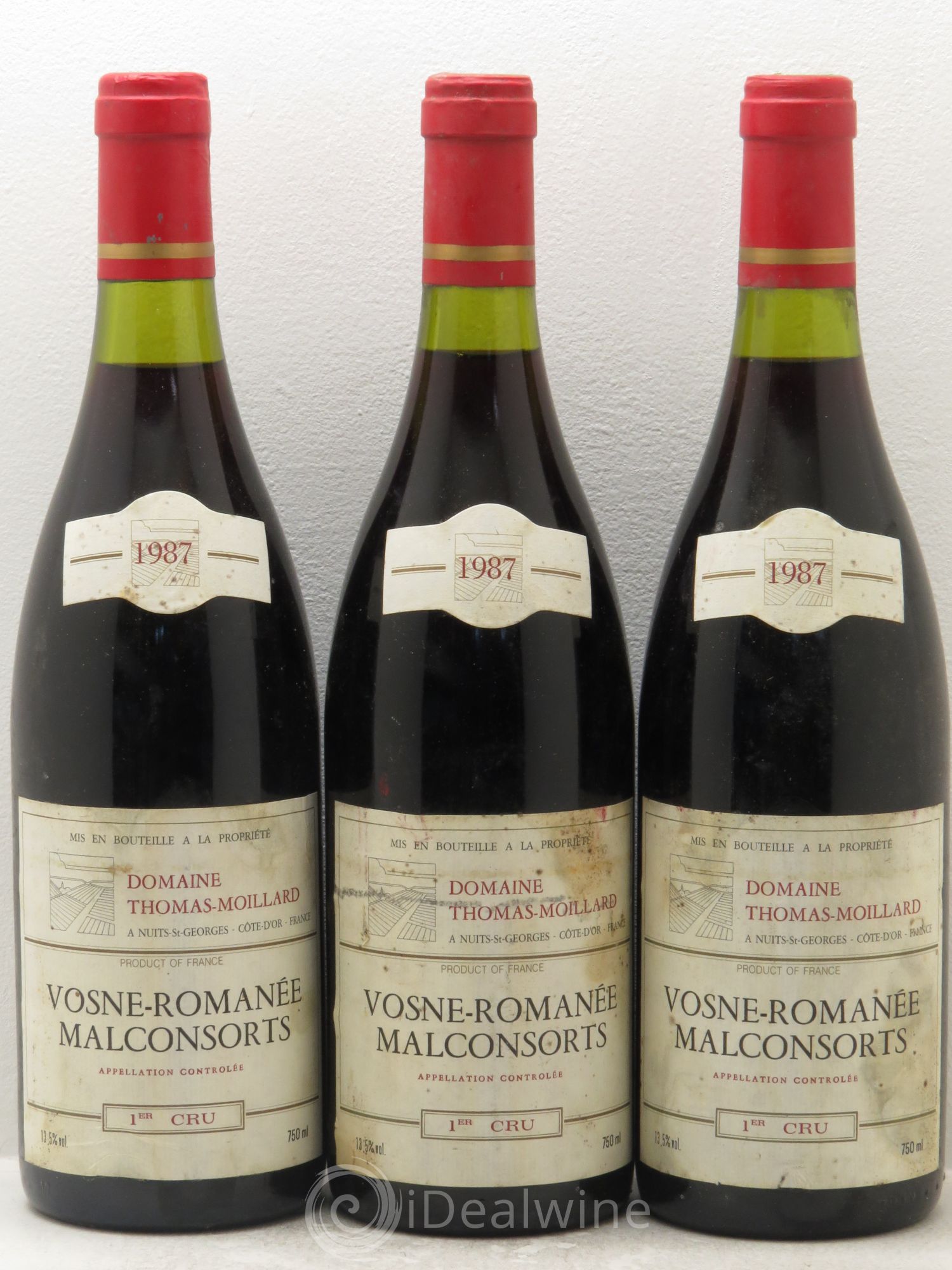 Vosne-Romanée 1er Cru Domaine Thomas Moillard 1987 - Lot de 3 bouteilles - 0