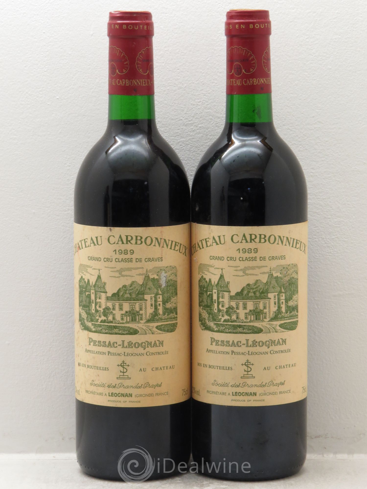 Château Carbonnieux Cru Classé de Graves 1989 - Lot de 2 bouteilles - 0