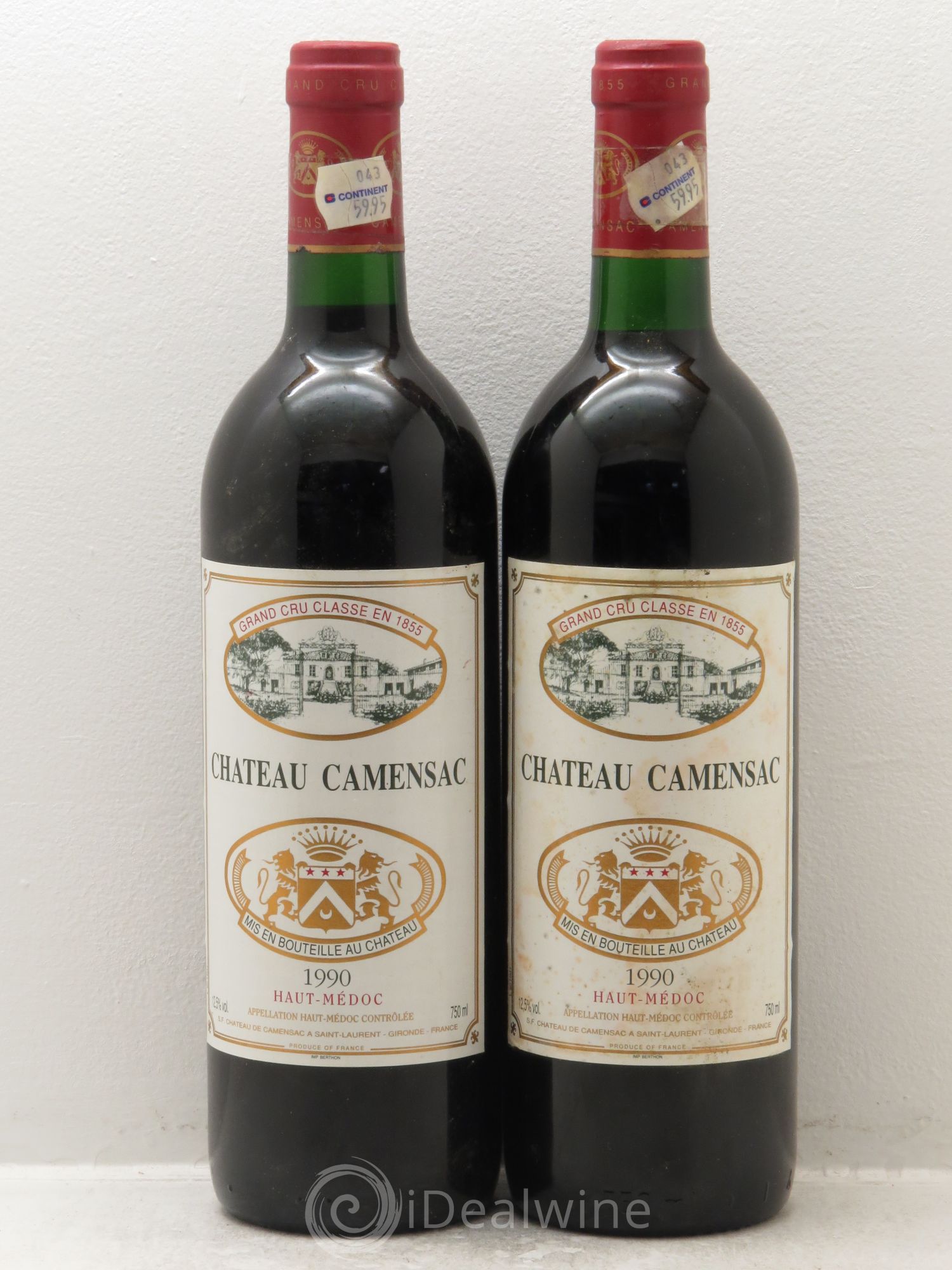 Château Camensac 5ème Grand Cru Classé 1990 - Lot de 2 bouteilles - 0
