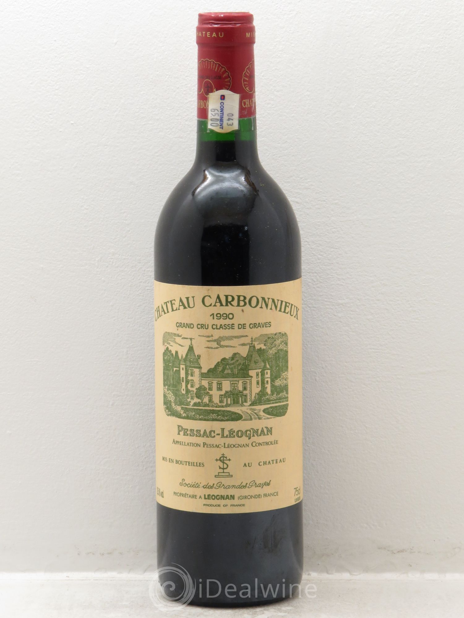 Château Carbonnieux Cru Classé de Graves 1990 - Lot de 1 bouteille - 0