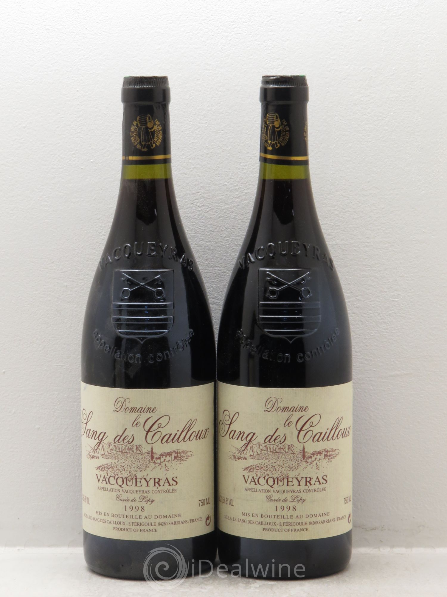 Vacqueyras Cuvée de Lopy Le Sang des Cailloux 1998 - Lot de 2 bouteilles - 0