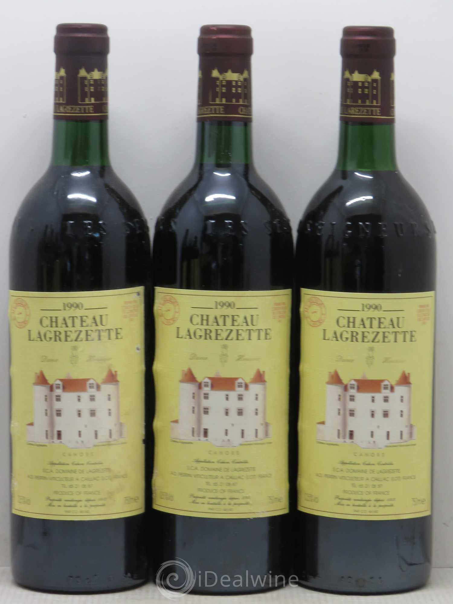 Cahors Château Lagrezette Alain Dominique Perrin 1990 - Lot de 6 bouteilles - 1