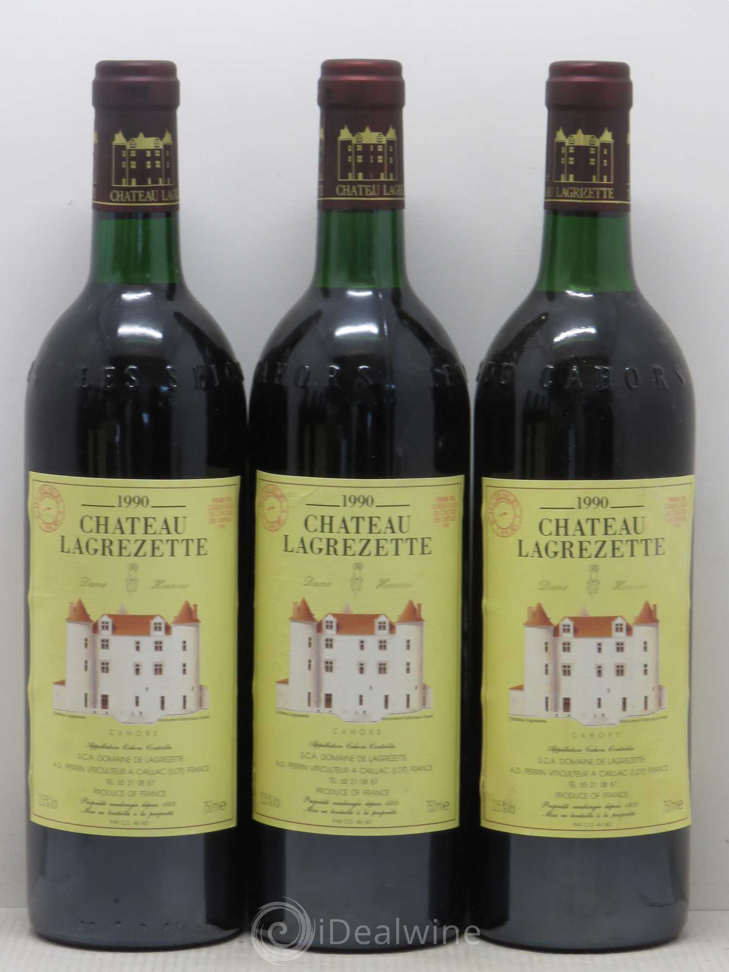 Cahors Château Lagrezette Alain Dominique Perrin 1990 - Lot de 6 bouteilles - 1