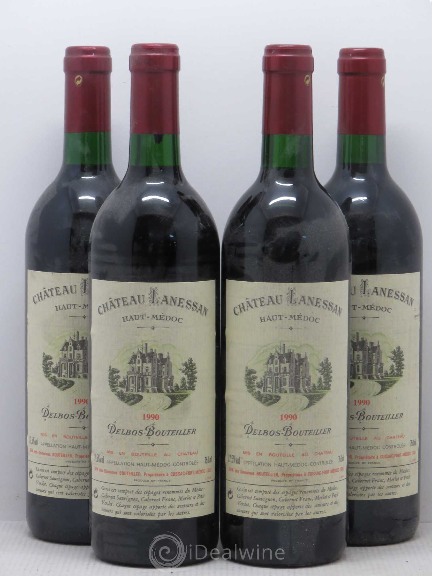 Château Lanessan Cru Bourgeois 1990 - Lot de 4 bouteilles - 0