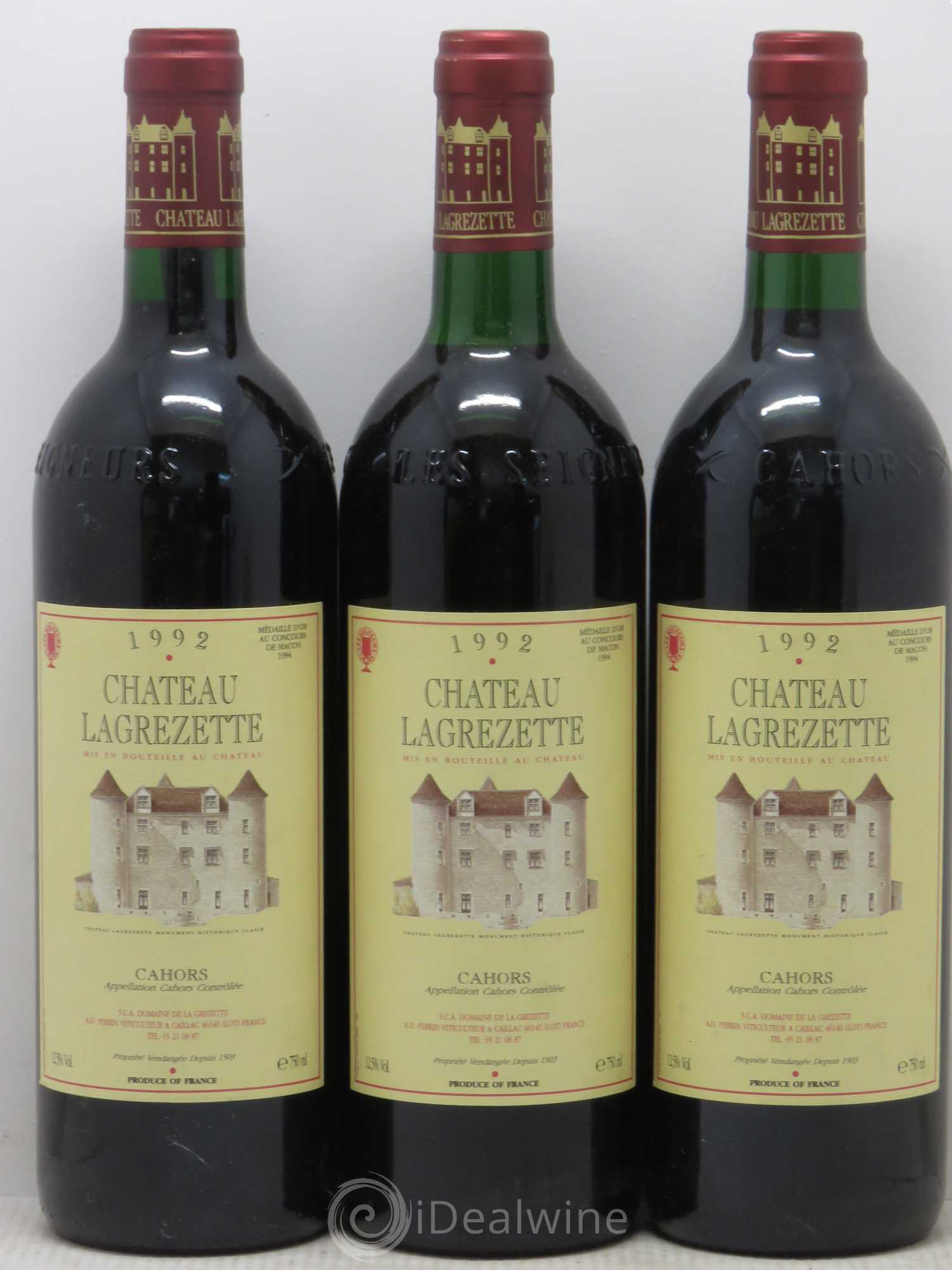 Cahors Château Lagrezette Alain Dominique Perrin 1992 - Lot de 6 bouteilles - 2