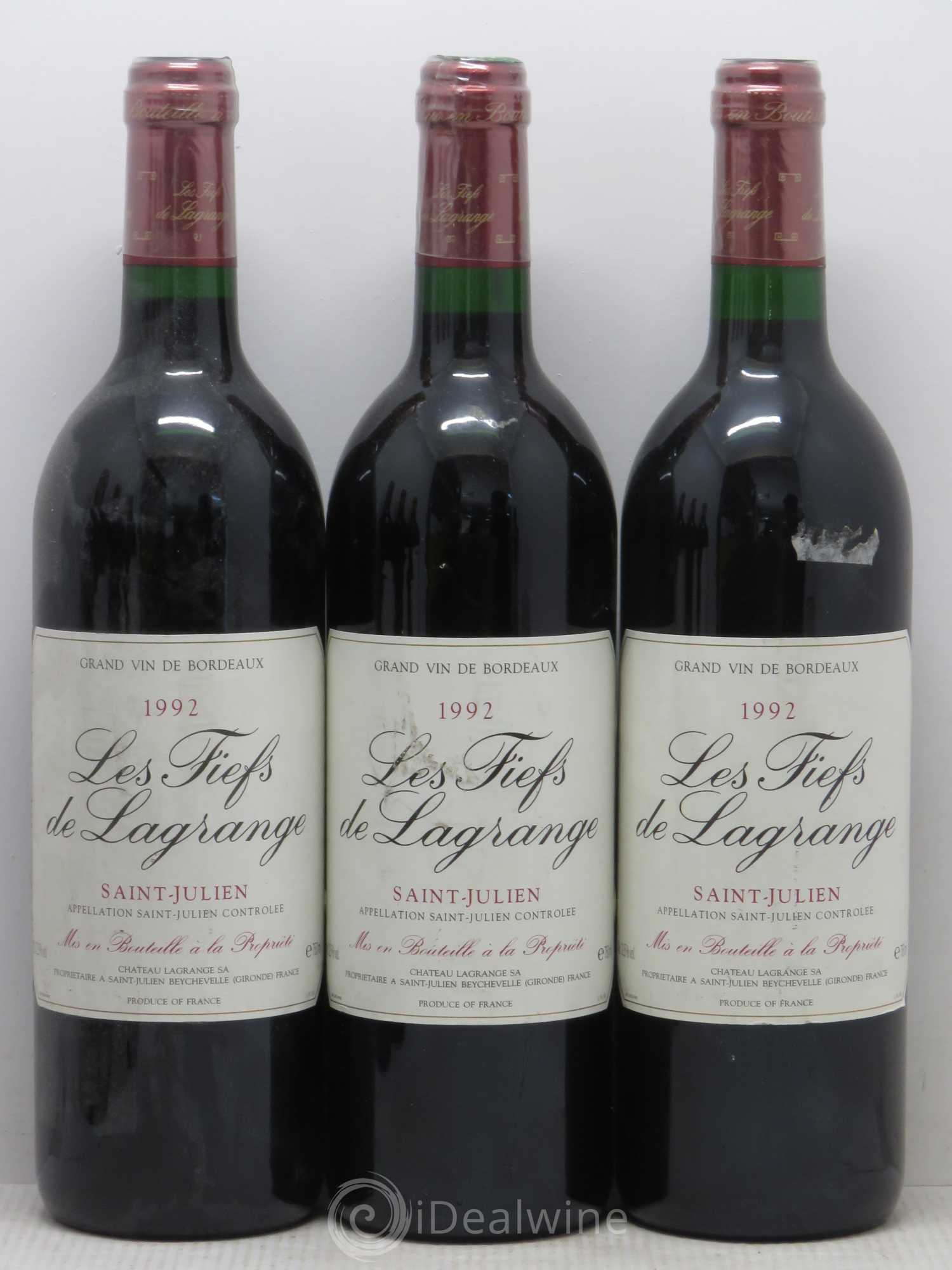 Les Fiefs de Lagrange Second Vin 1992 - Lot de 6 bouteilles - 1