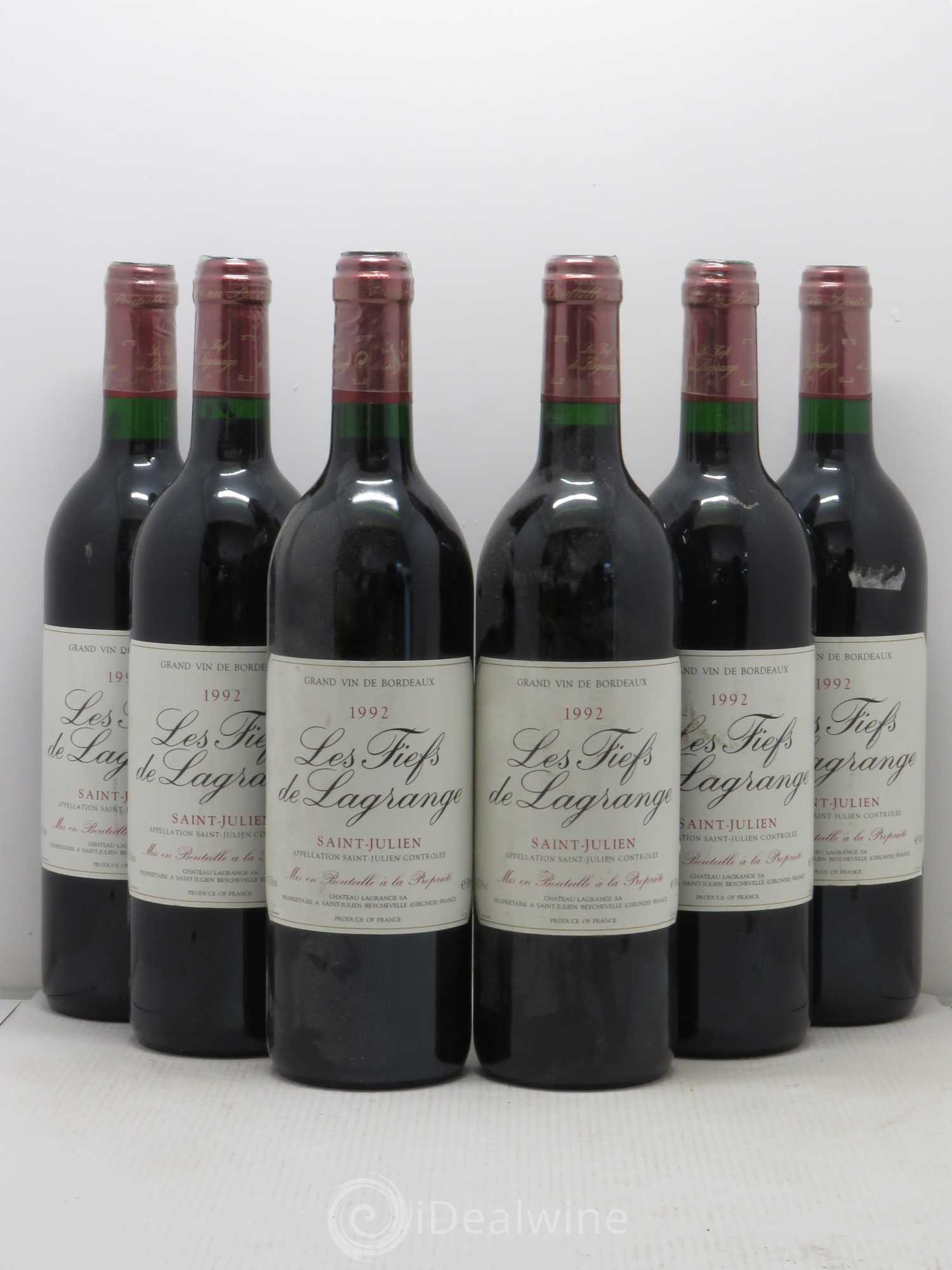 Les Fiefs de Lagrange Second Vin 1992 - Lot de 6 bouteilles - 0