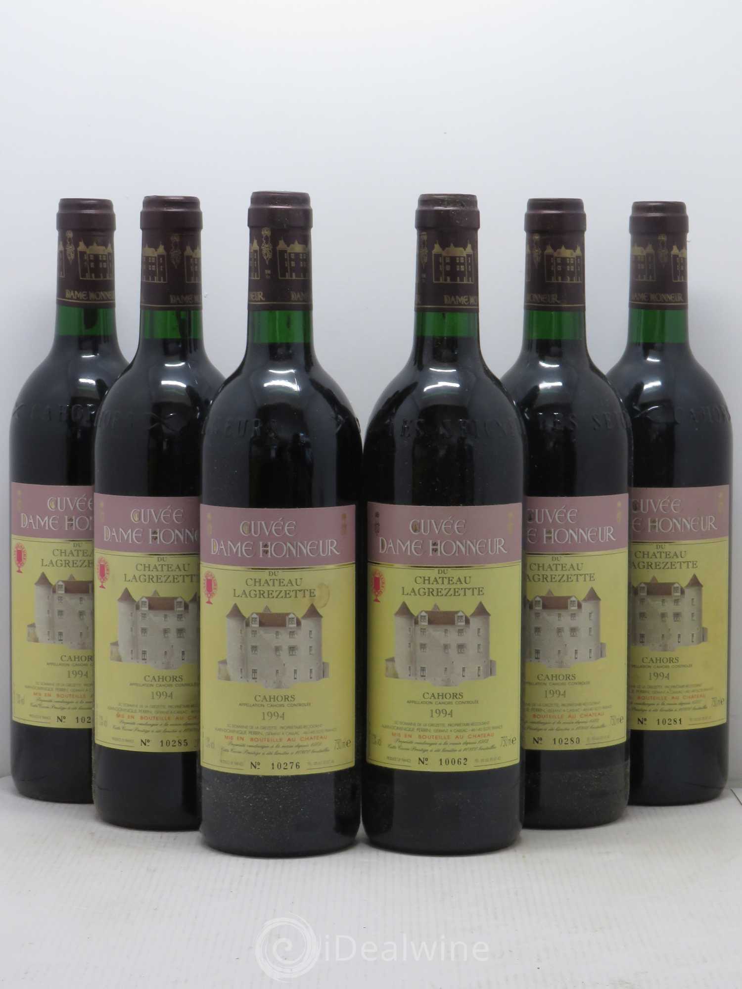 Cahors Château Lagrezette Alain Dominique Perrin Cuvée Dame d'Honneur 1994 - Lot de 6 bouteilles - 0