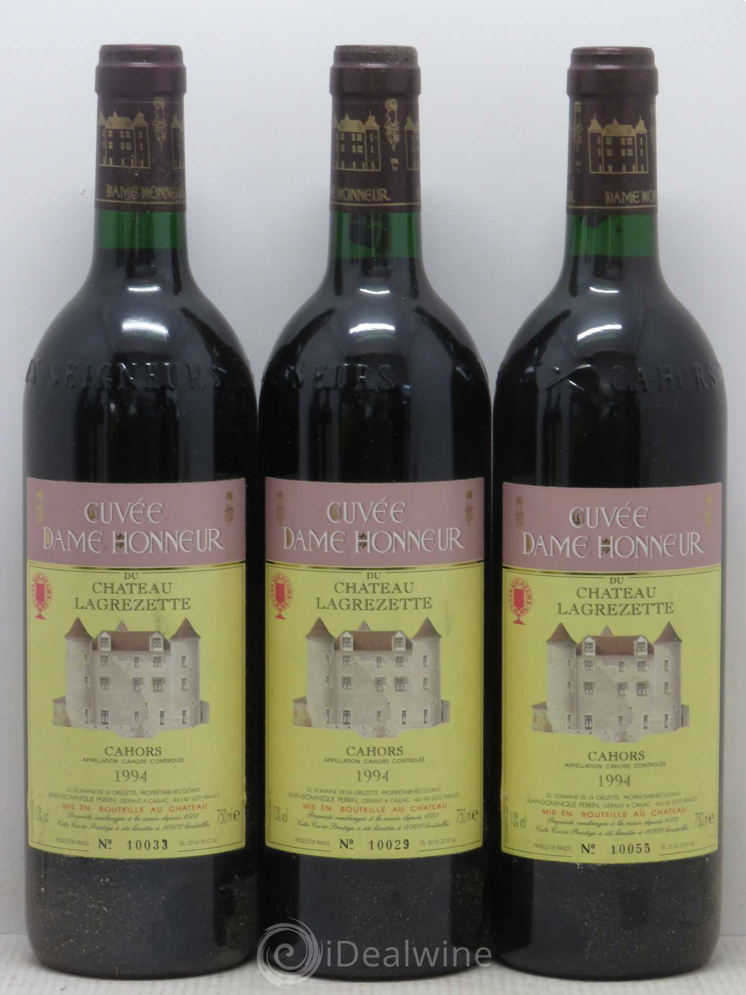 Cahors Château Lagrezette Alain Dominique Perrin Cuvée Dame d'Honneur 1994 - Lot de 5 bouteilles - 1