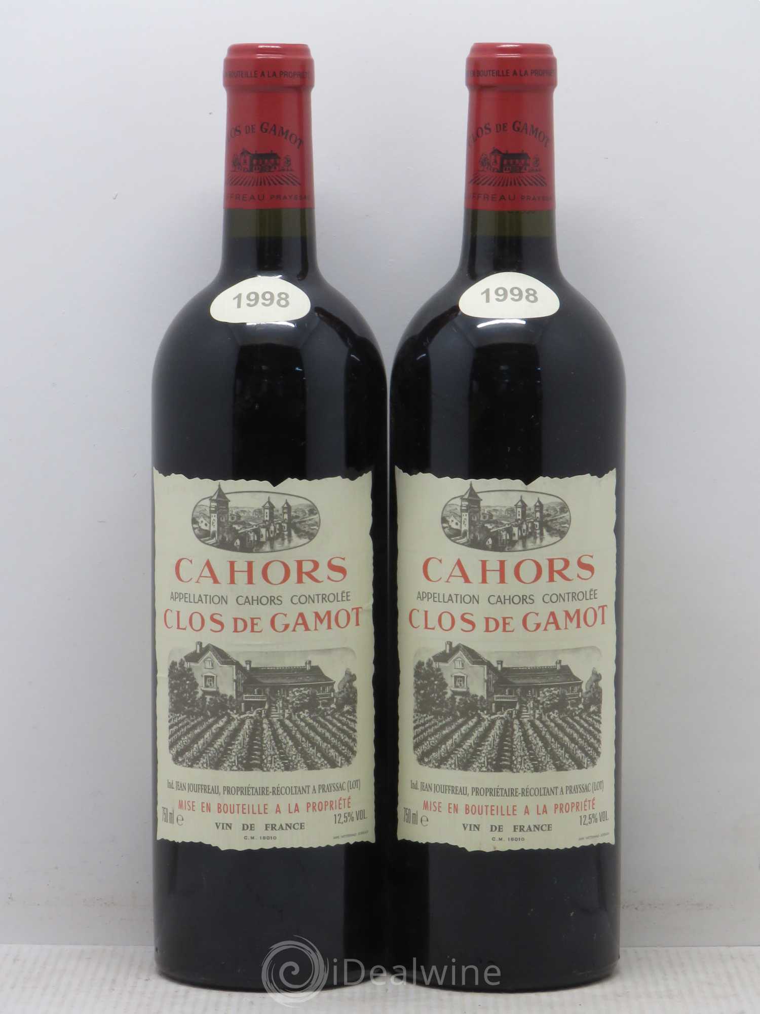 Cahors Clos de Gamot famille Jouffreau 1998 - Lot de 2 bouteilles - 0