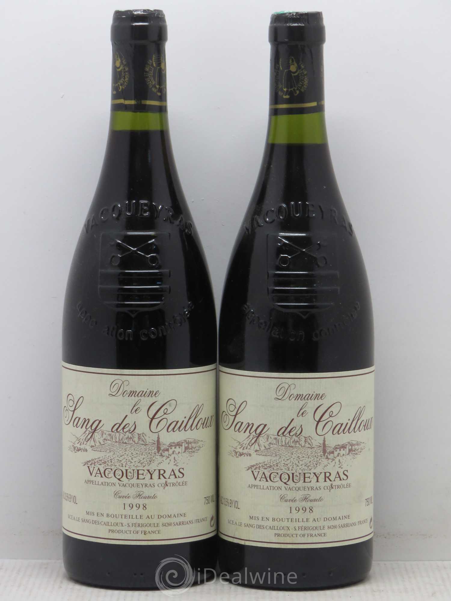 Vacqueyras Le Sang Des Cailloux 1998 - Posten von 2 Flaschen - 0