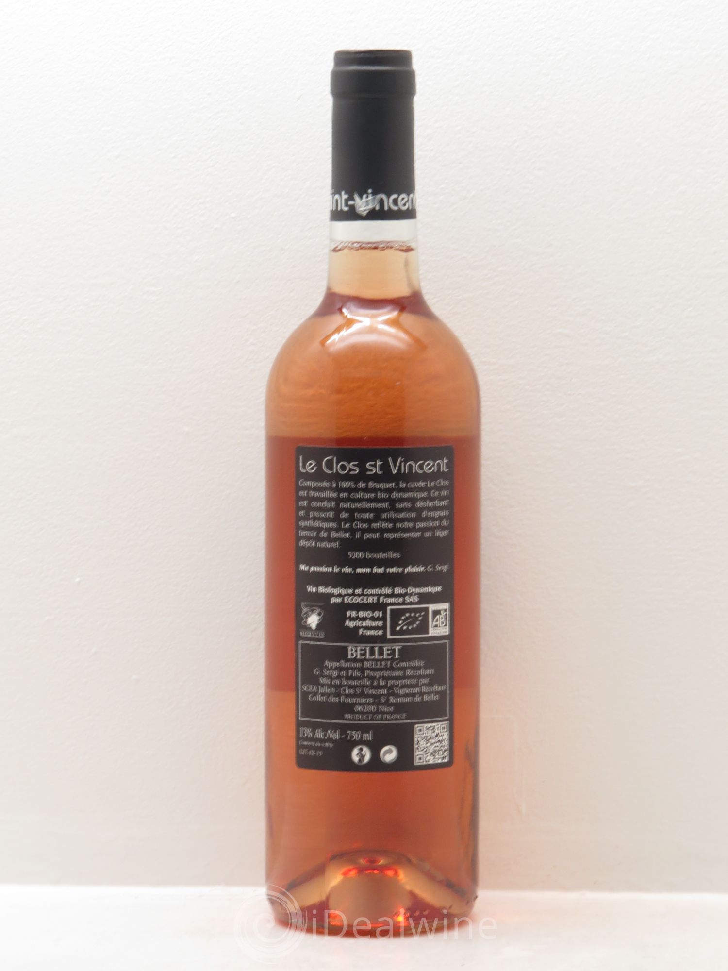Bellet Clos Saint-Vincent Le Clos  Famille Sicardi-Sergi 2014 - Lot de 1 bouteille - 1
