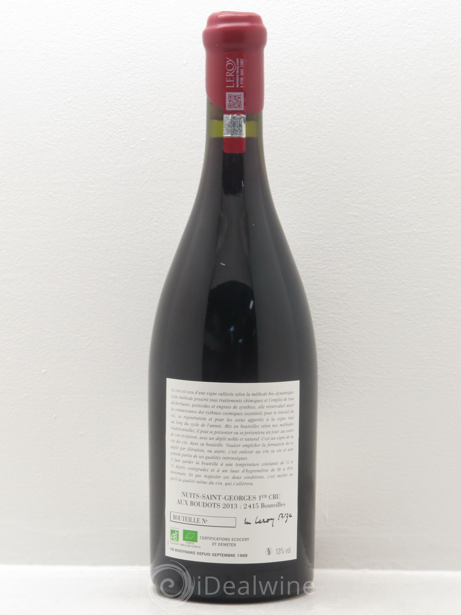 Nuits-Saint-Georges 1er Cru Aux Boudots Leroy (Domaine) 2013 - Lot de 1 bouteille - 1
