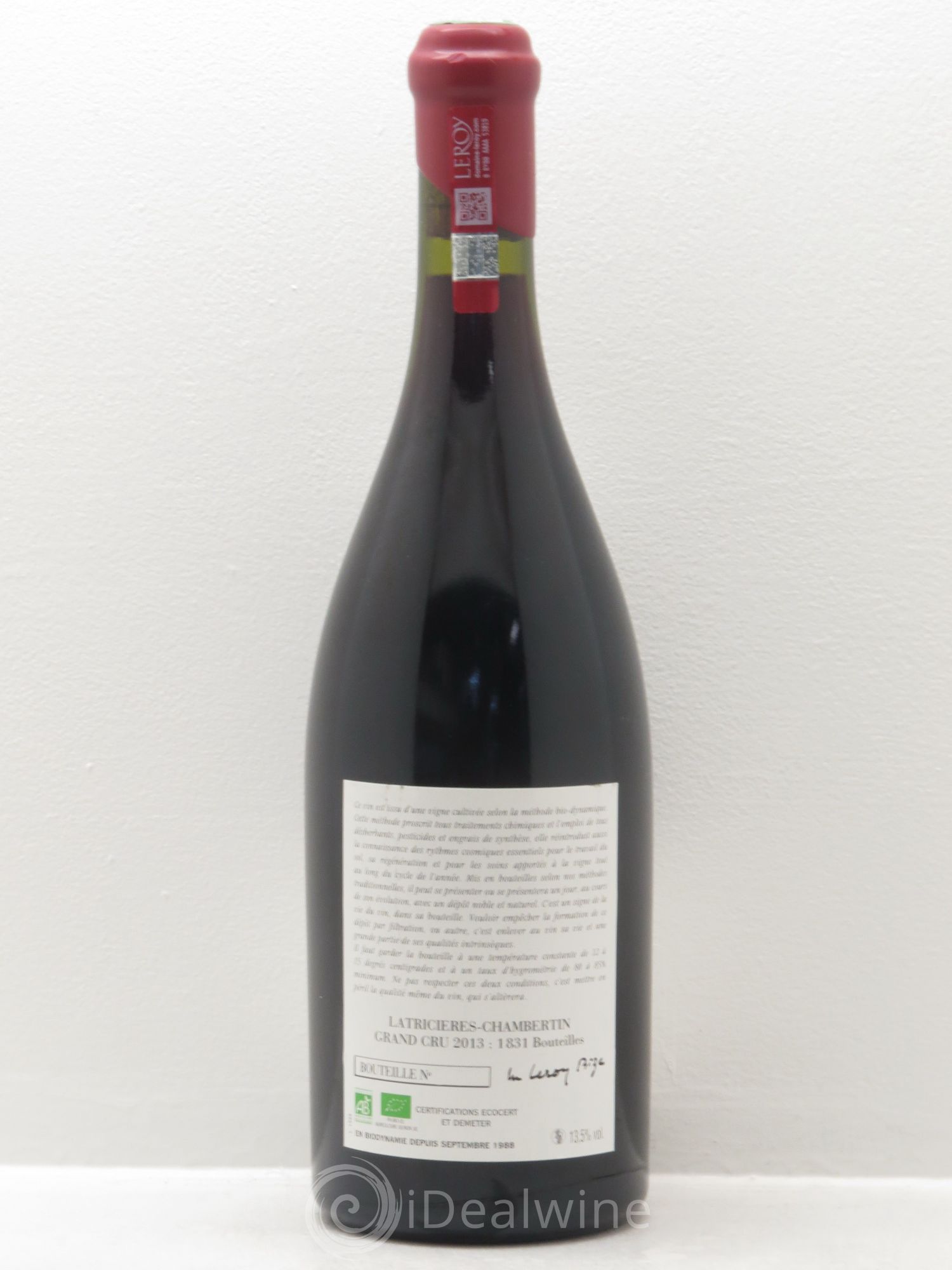Latricières-Chambertin Grand Cru Leroy (Domaine) 2013 - Lot de 1 bouteille - 1