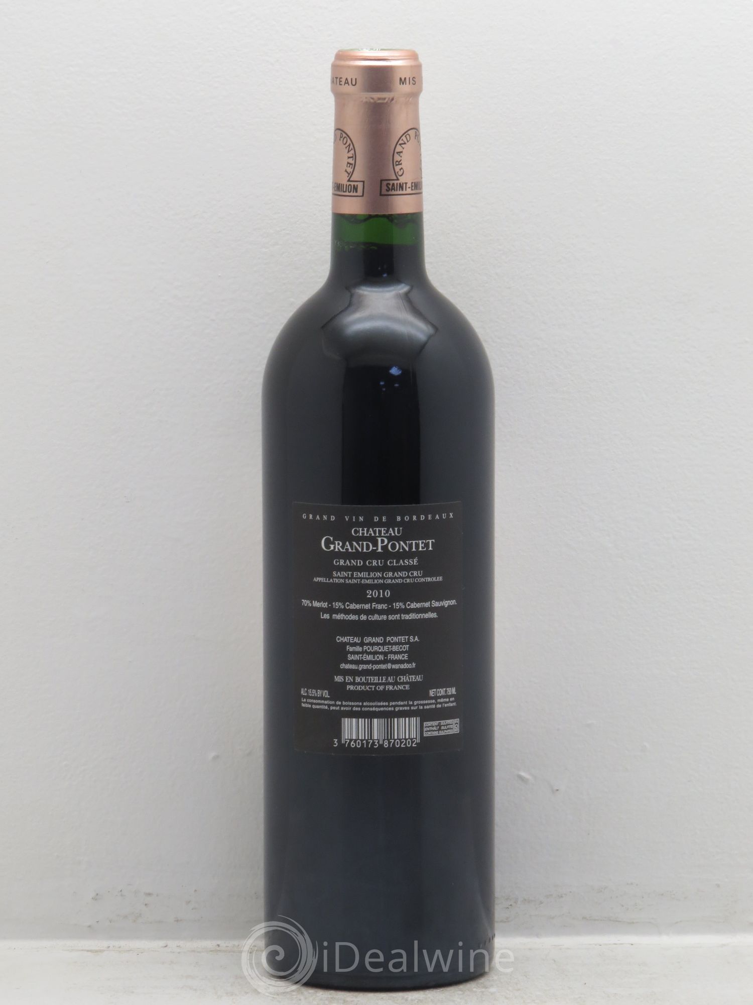 Château Grand Pontet Grand Cru Classé 2010 - Lot de 1 bouteille - 1
