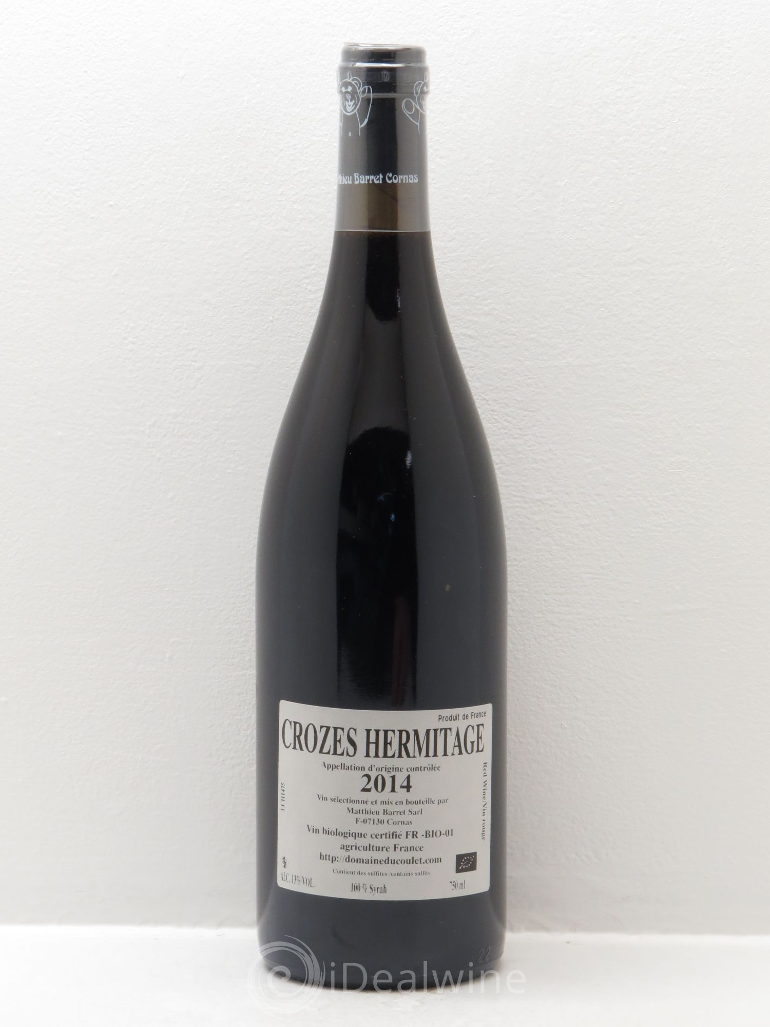 Crozes-Hermitage Et la Bannière Coulet (Domaine du) - Matthieu Barret 2014 - Lot de 1 bouteille - 1