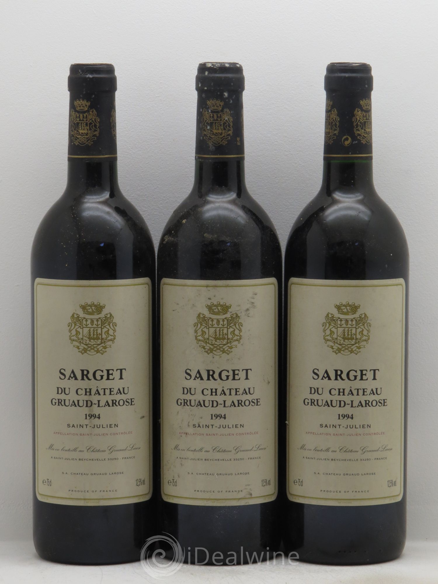 Sarget de Gruaud Larose Second Vin (sans prix de réserve) 1994 - Lot de 3 bouteilles - 0
