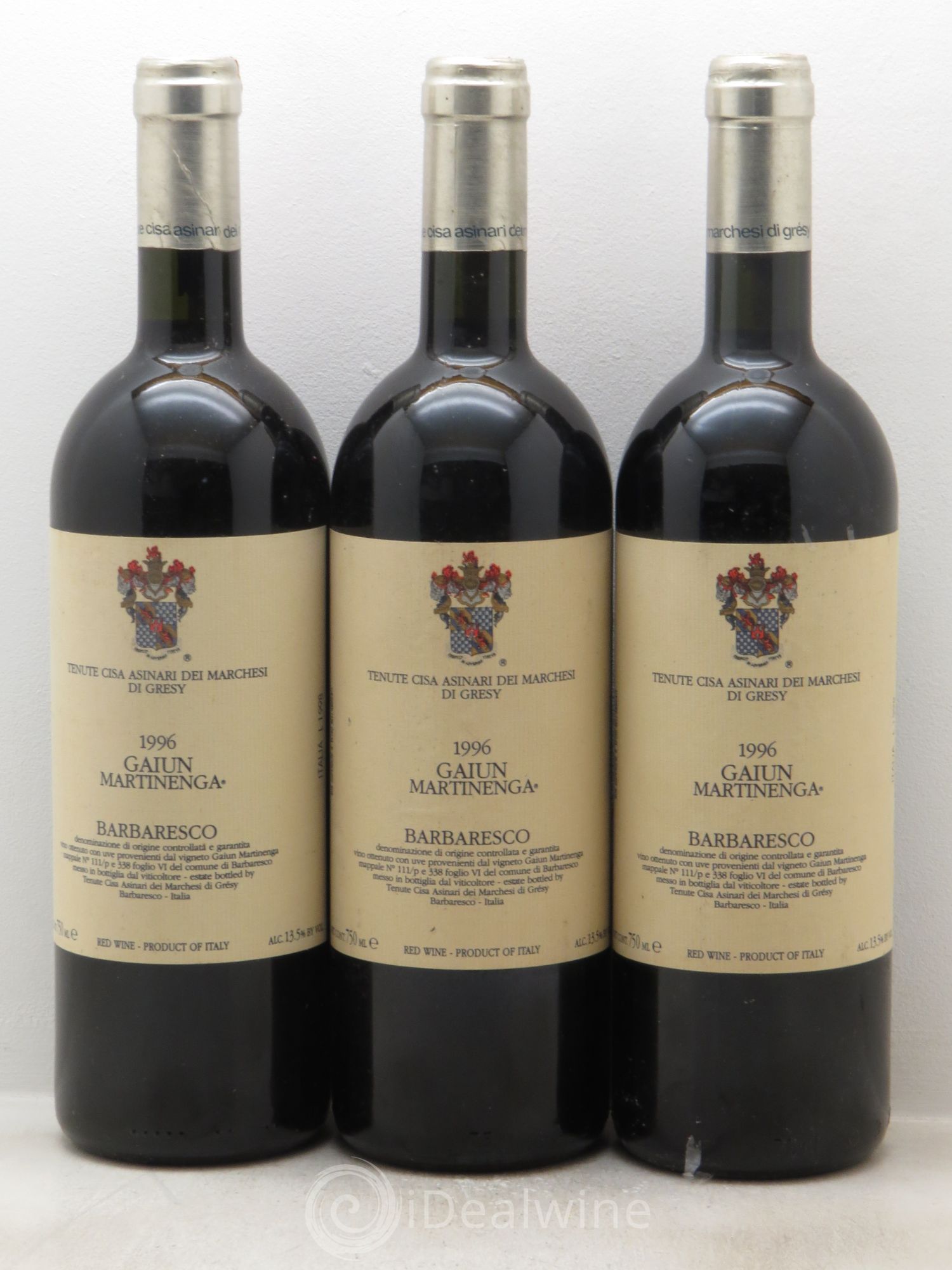 Barbaresco DOCG Marchesi di Gresy Gaiun Martinenga (sans prix de réserve) 1996 - Posten von 3 Flaschen - 0
