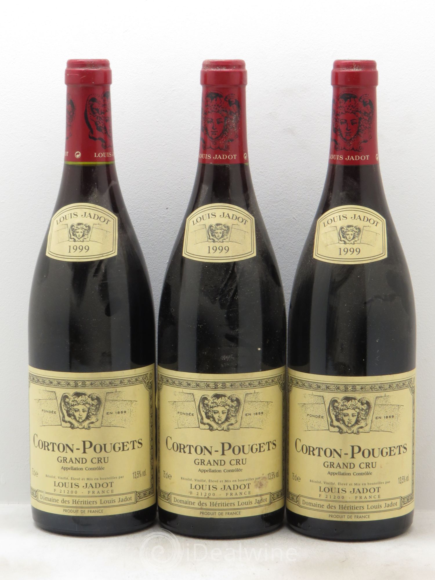 Corton Grand Cru Pougets Maison Louis Jadot (sans prix de réserve) 1999 - Lot de 3 bouteilles - 0