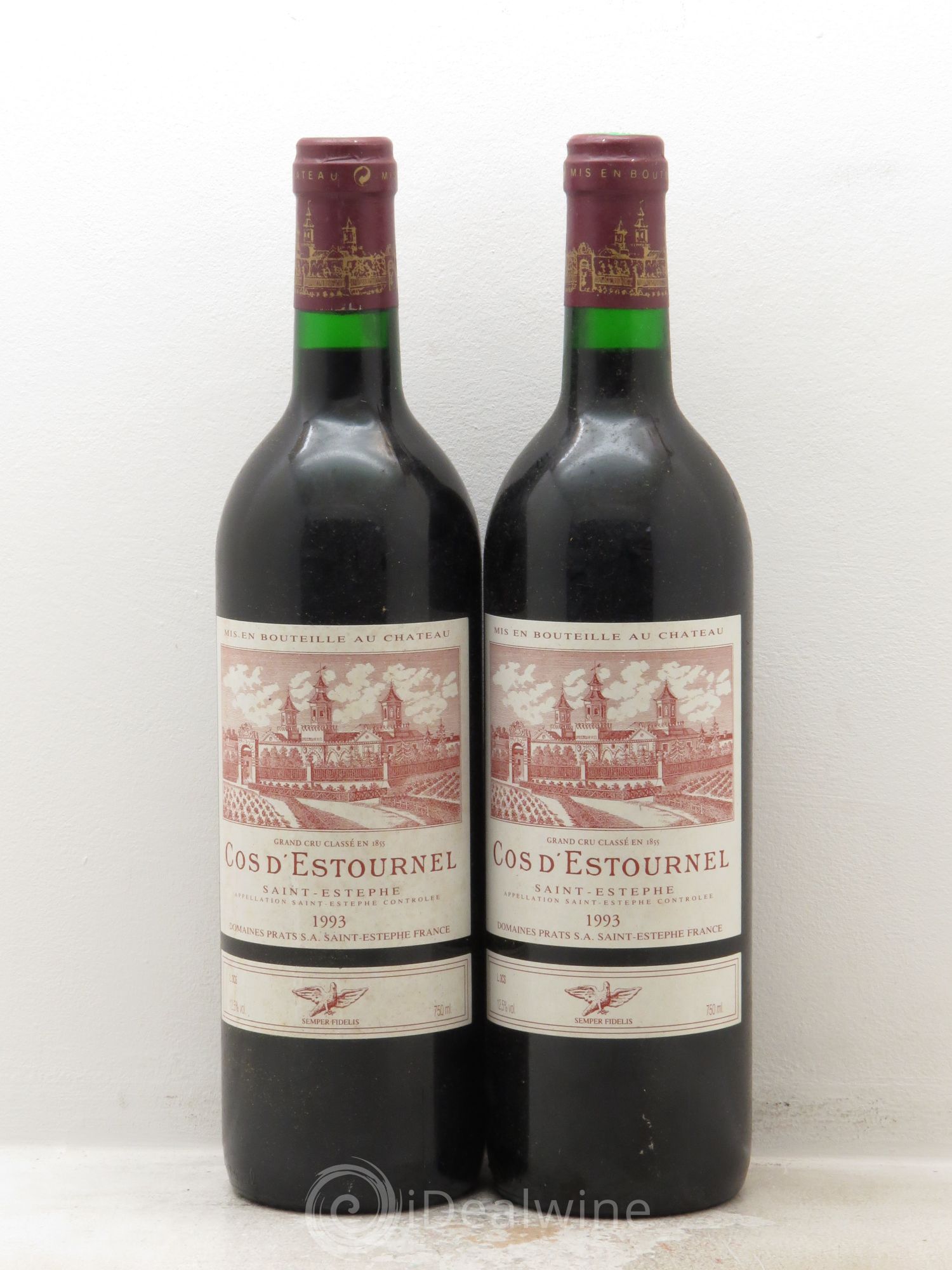 Cos d'Estournel 2ème Grand Cru Classé (sans prix de réserve) 1993 - Lot de 2 bouteilles - 0