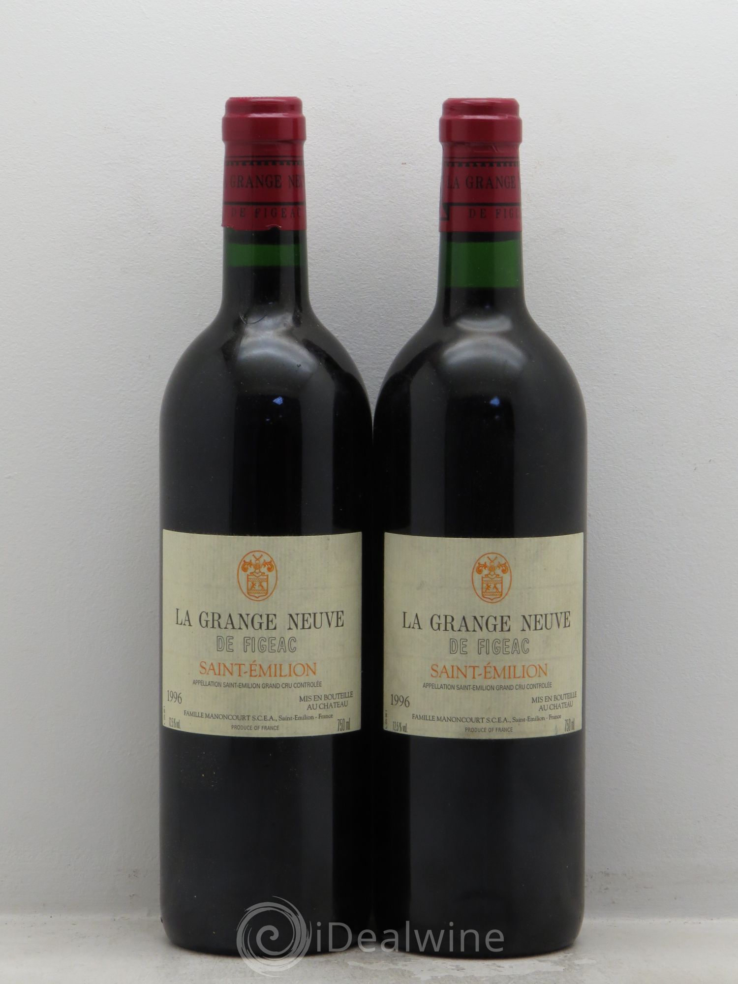 Château La Grange Neuve de Figeac (sans prix de réserve) 1996 - Lot de 2 bouteilles - 0